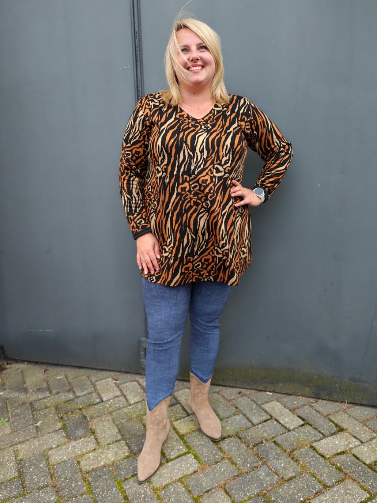Top Erna 90cm met lange mouwen modal stof