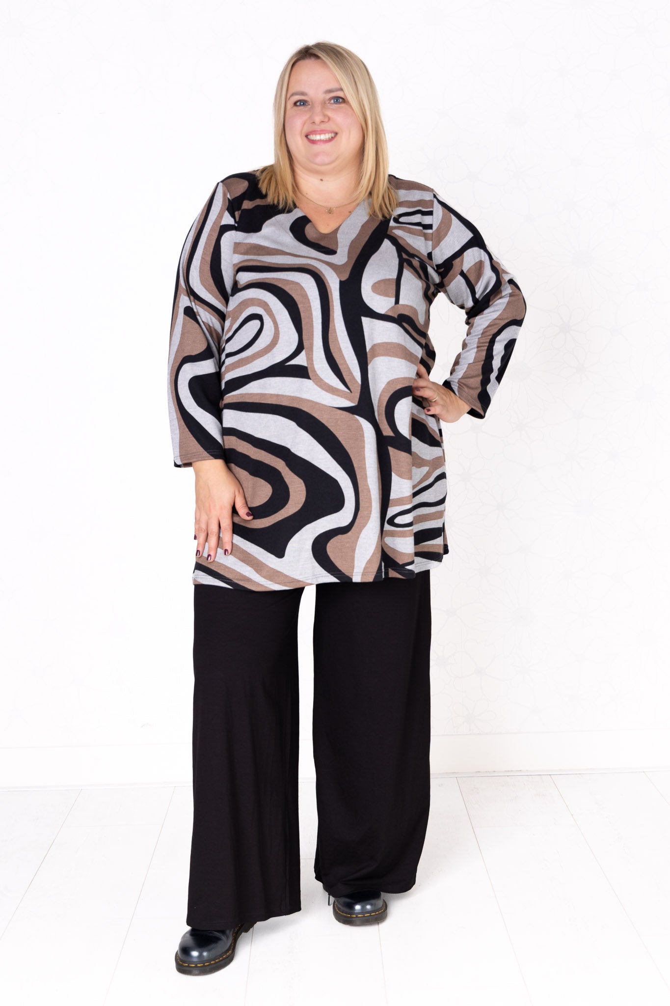 Top Erna | Modal | 90 cm | Golven Bruin