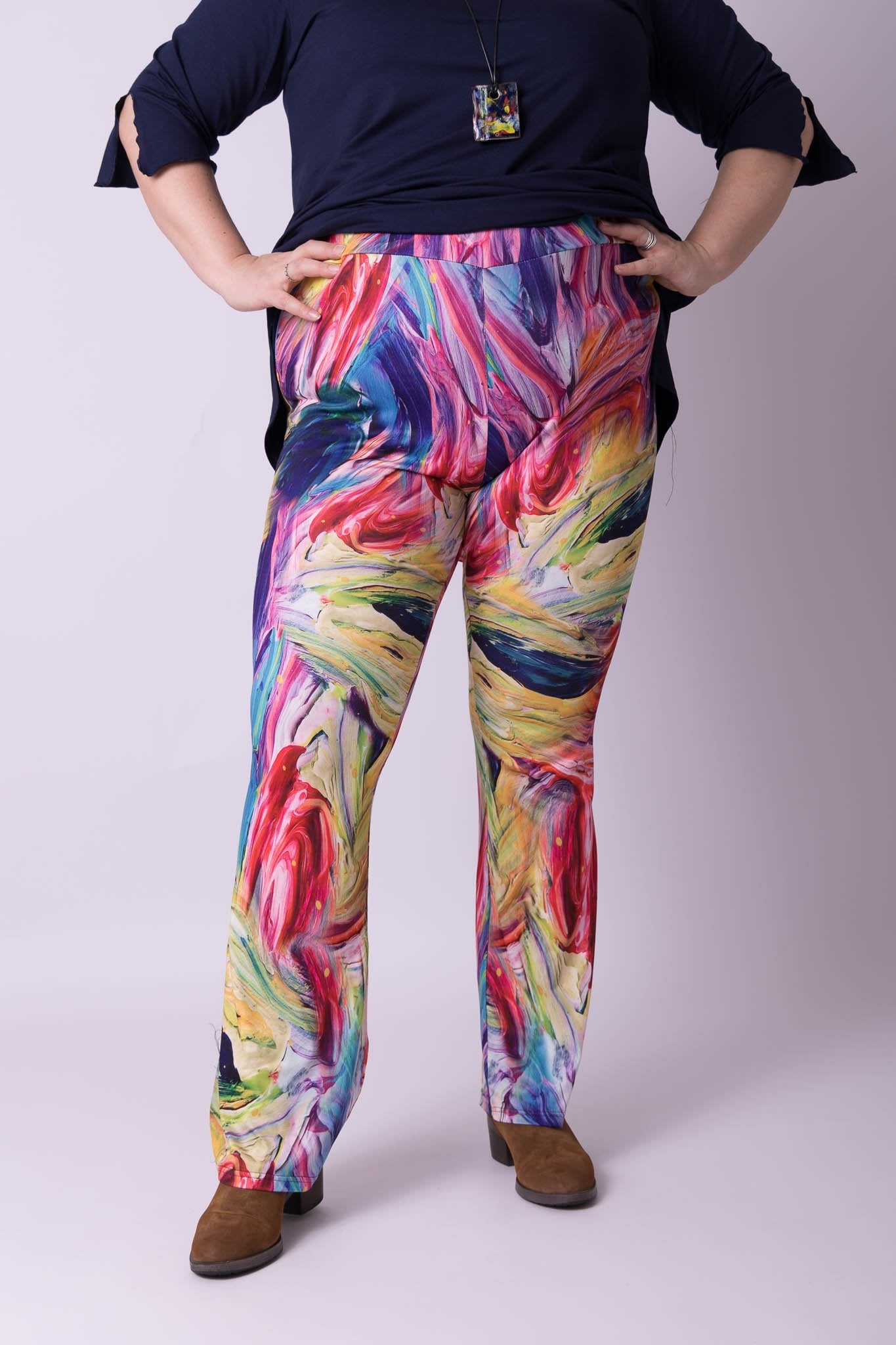 Flared legging lange pijpen kimo maten 48-60