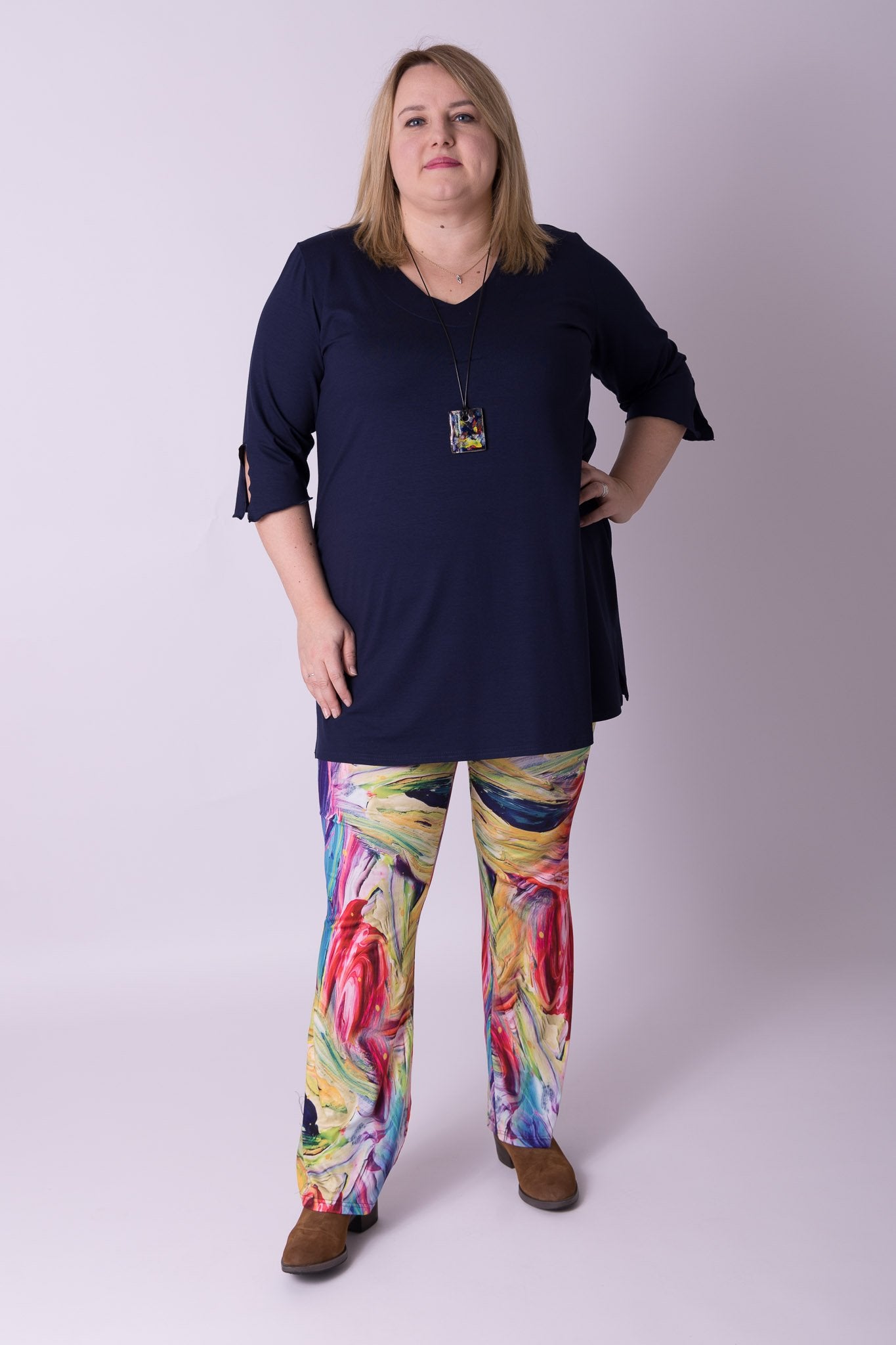 Flared legging lange pijpen kimo maten 48-60