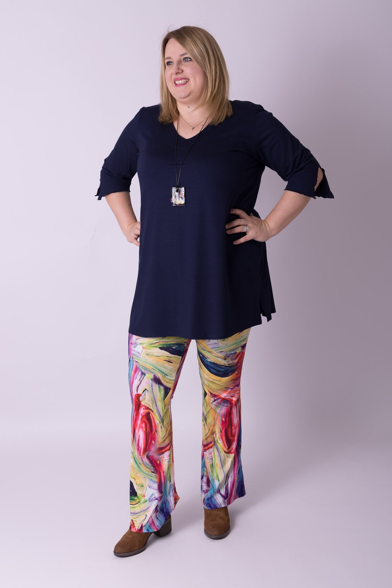 Flared legging lange pijpen kimo maten 48-60