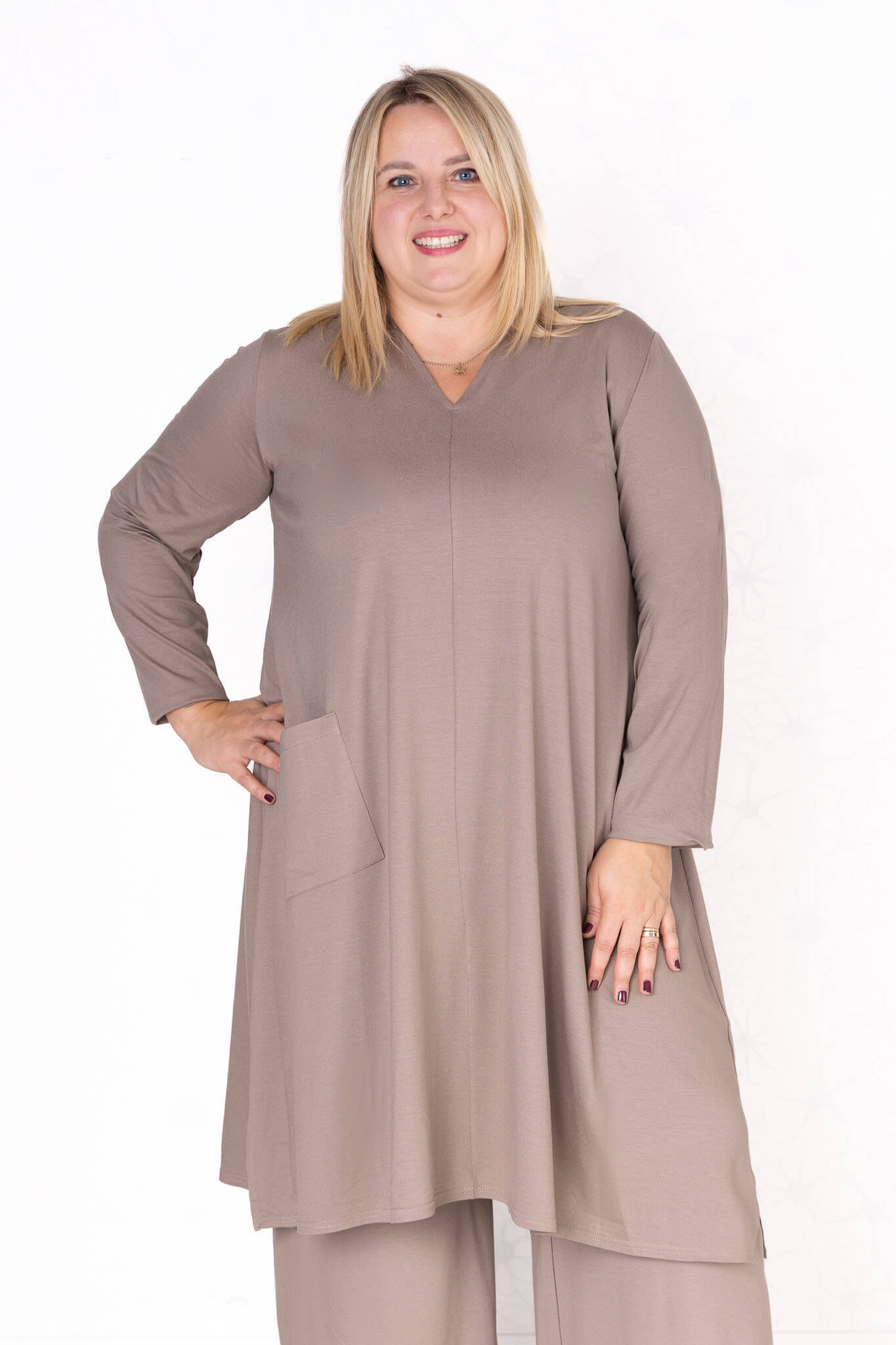Tuniek Gonny | A-lijn | Lange mouw | viscose | 110 cm