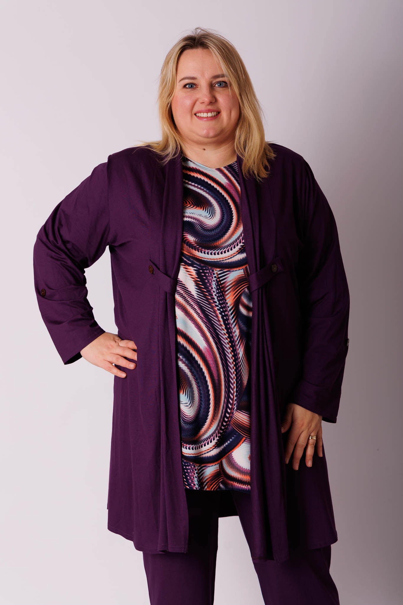 Vest Renske | Viscose | Oprol mouwen | 100cm