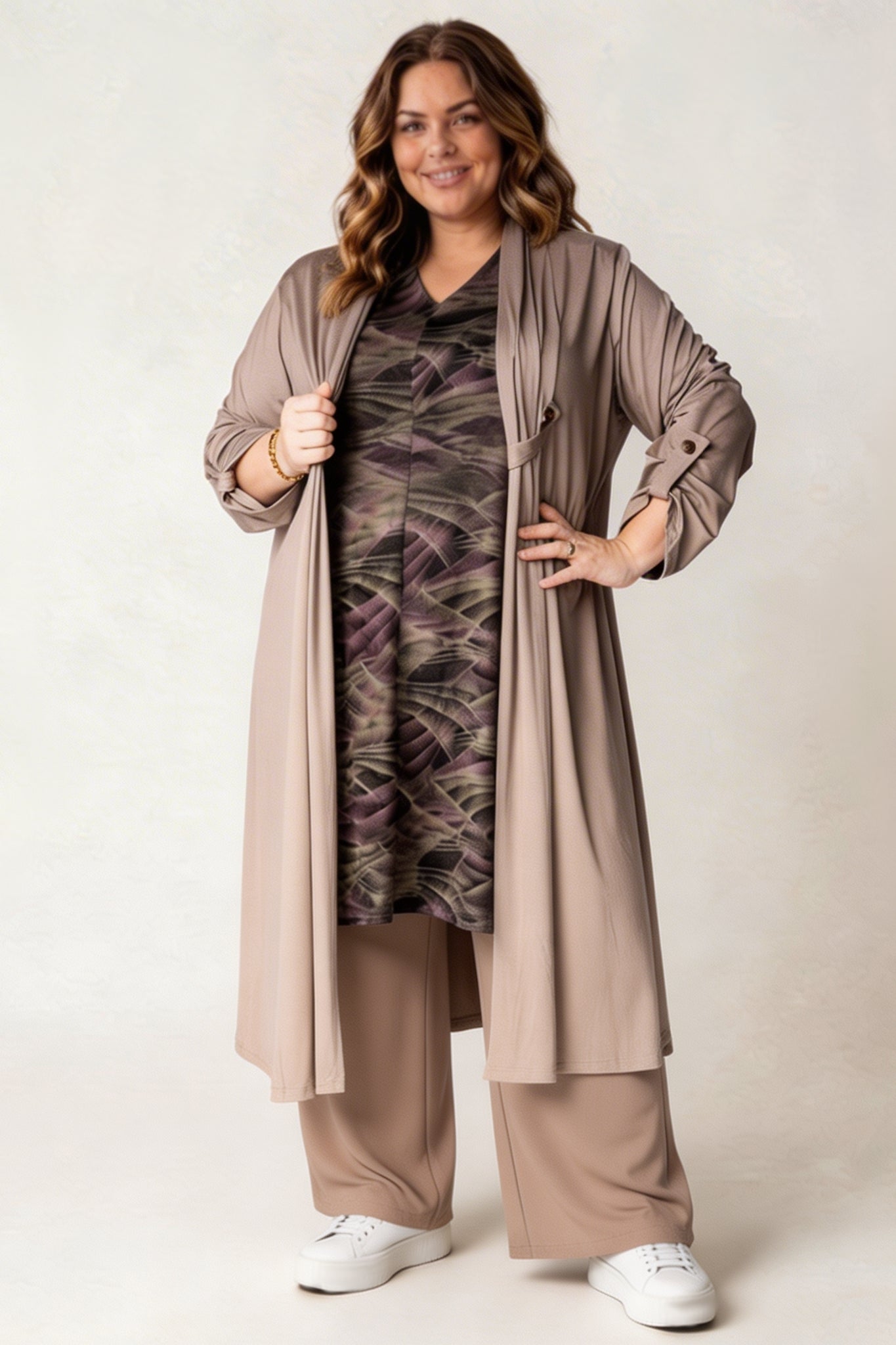 Tuniek Gonny | Olive Shadow | Viscose | 110 cm