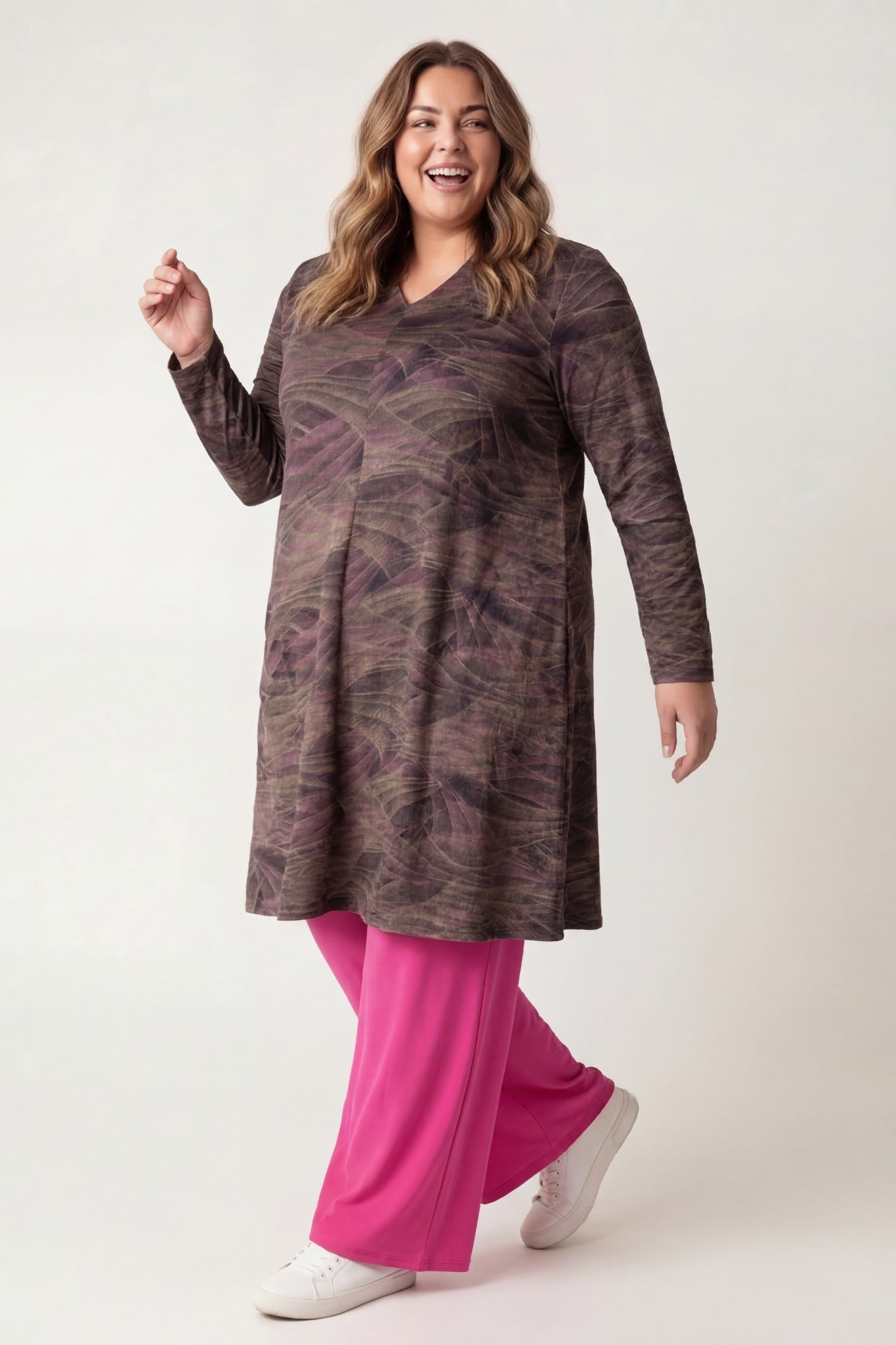 Tuniek Gonny | Olive Shadow | Viscose | 110 cm