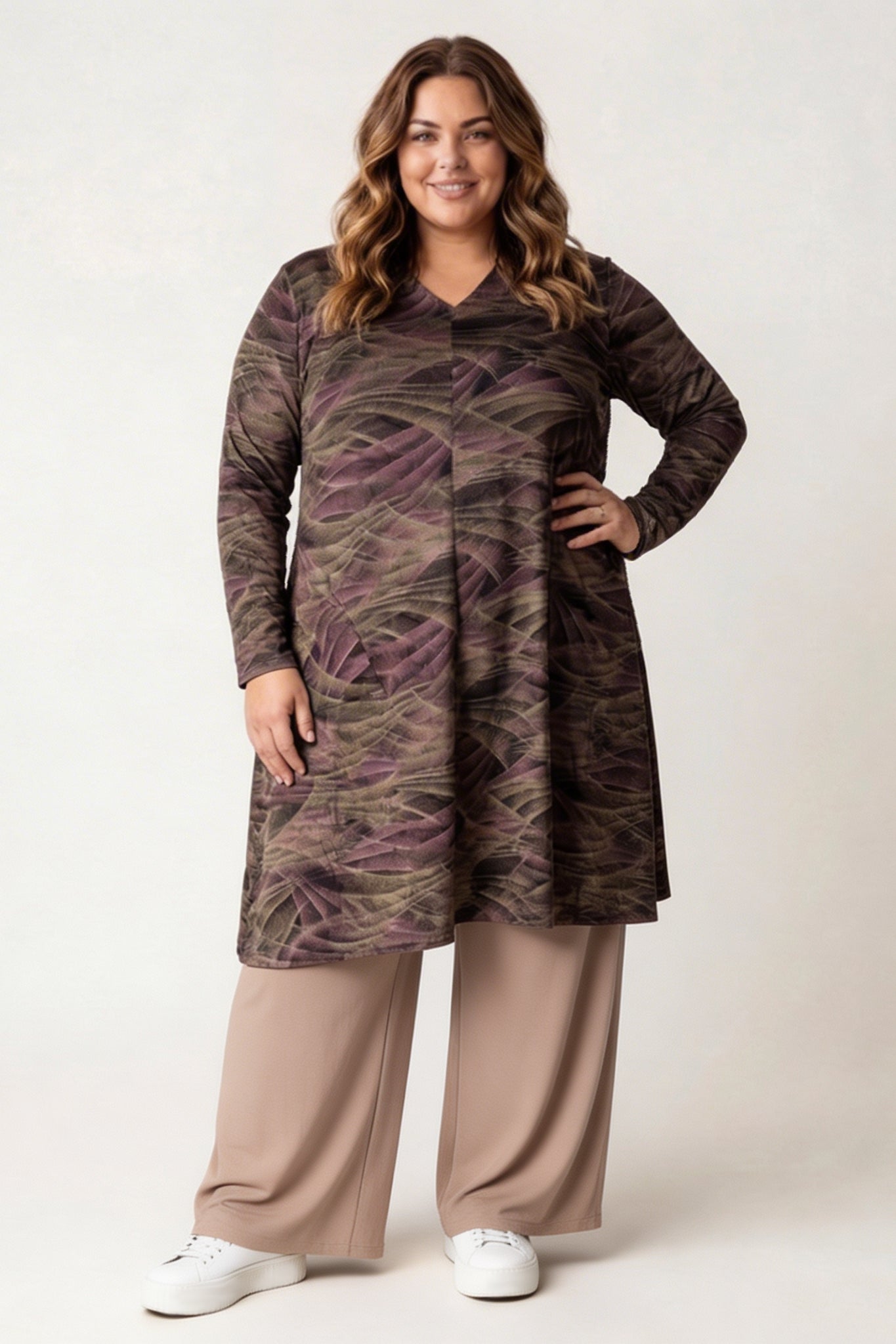 Tuniek Gonny | Olive Shadow | Viscose | 110 cm