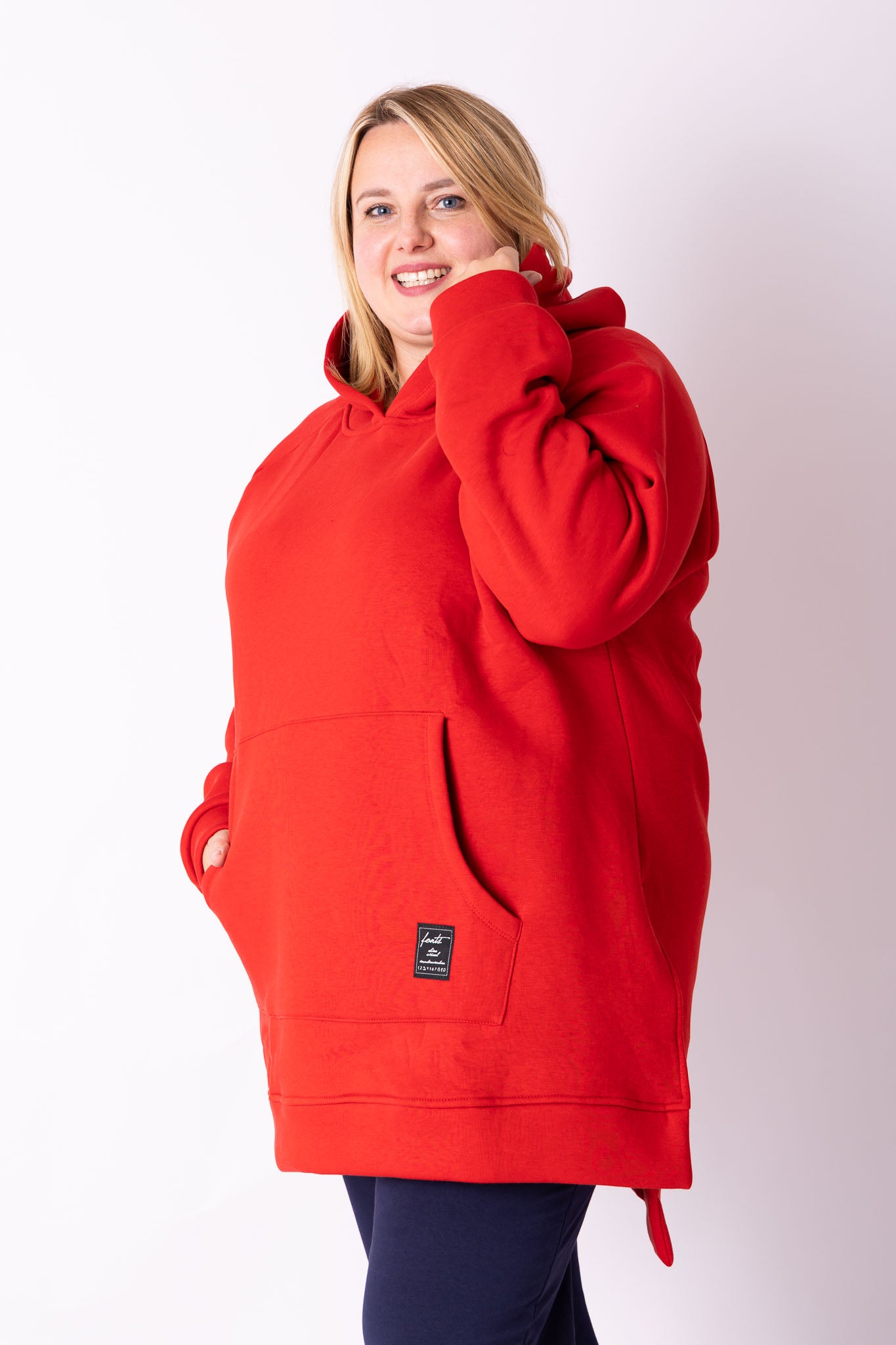 Warme hoodie met zakken one size buste 150 cm