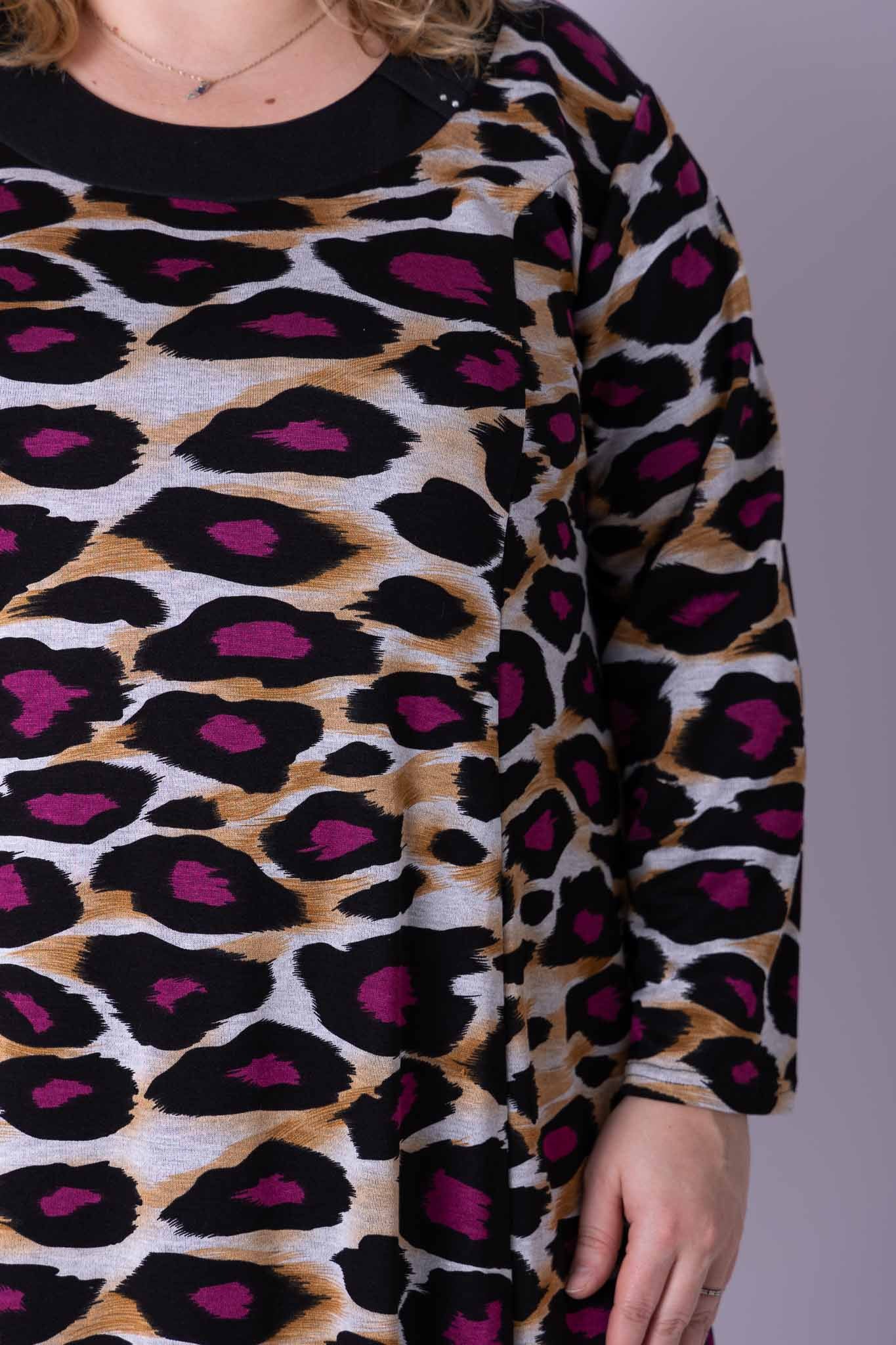 Jurk Bella blauw roze Modal