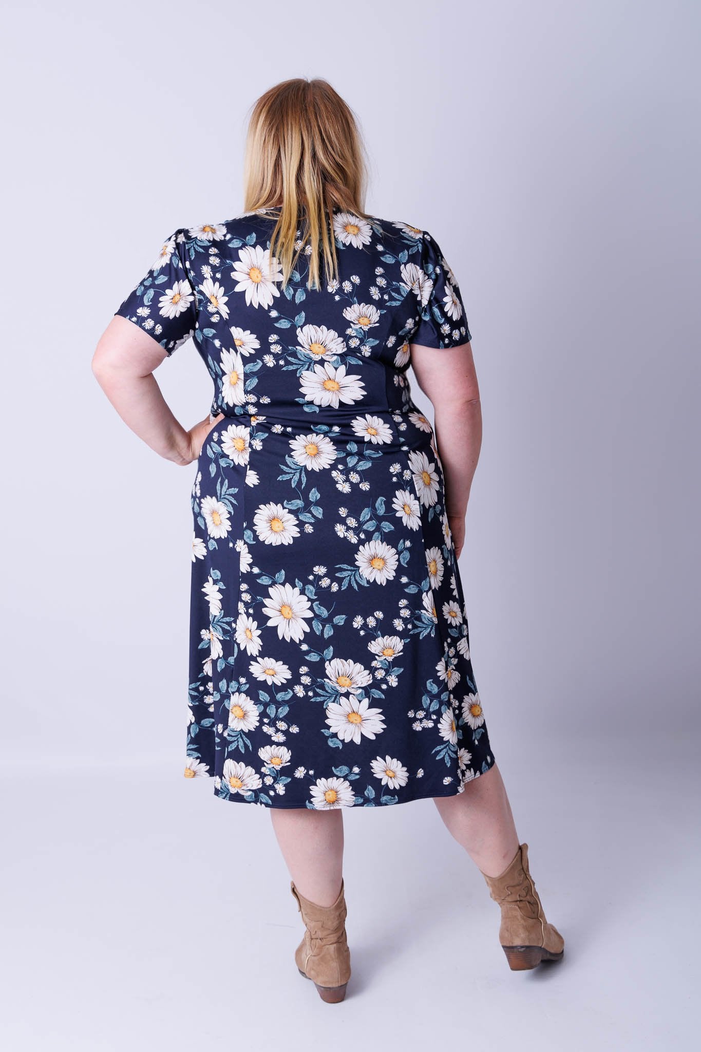 Jurk Bella madeliefje travel stof ca 115 cm