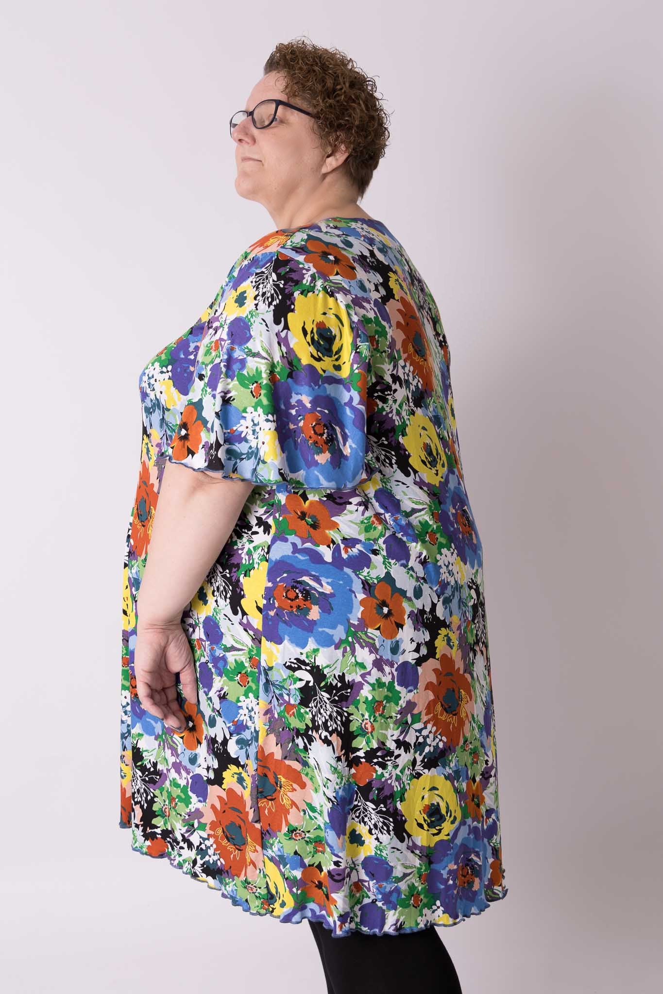 Jurk Karin zomerse weide 110 cm viscose maten 54-62