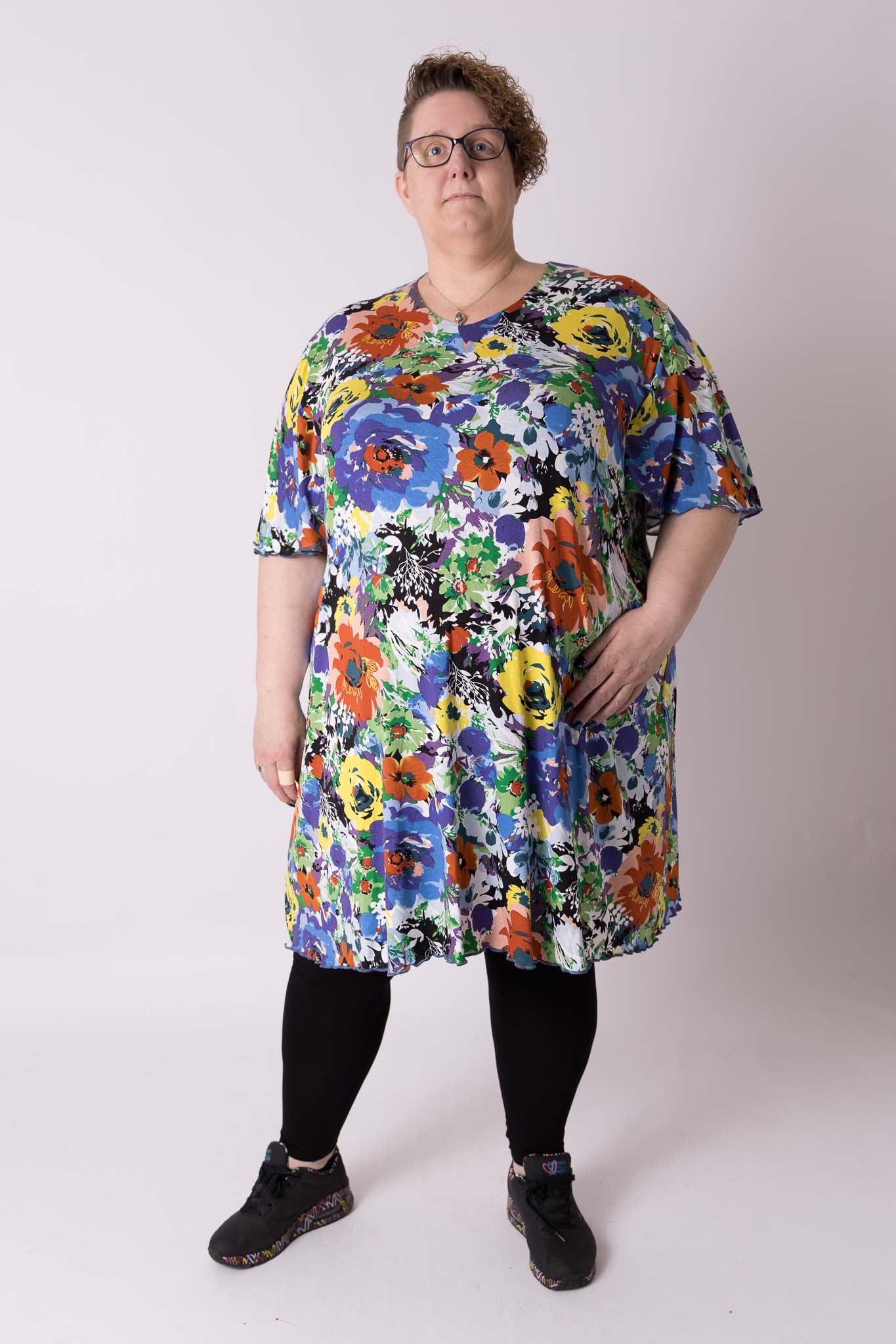 Jurk Karin zomerse weide 110 cm viscose maten 54-62