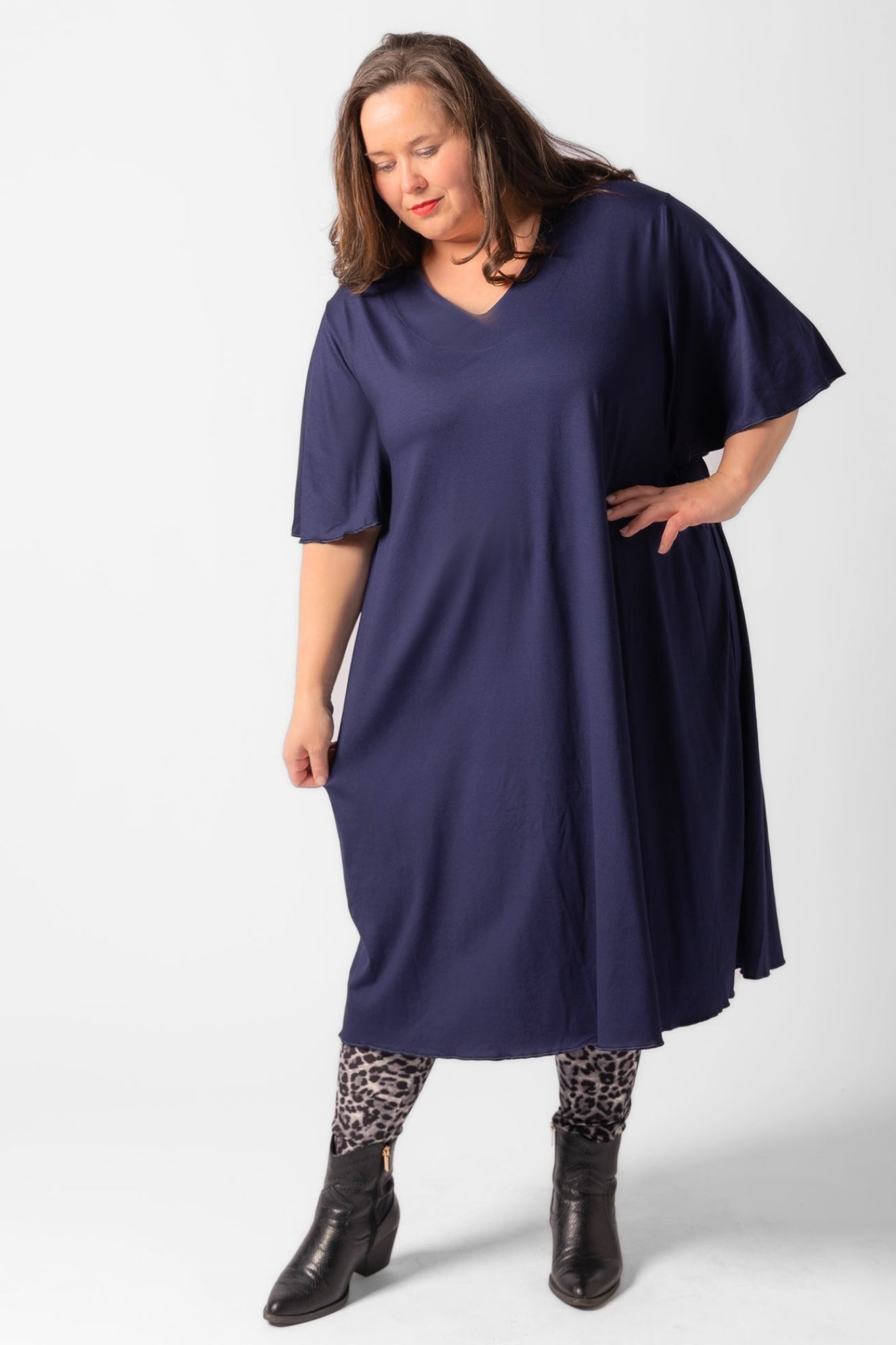 Jurk Karin 110cm | A-lijn | Viscose | Vlindermouw