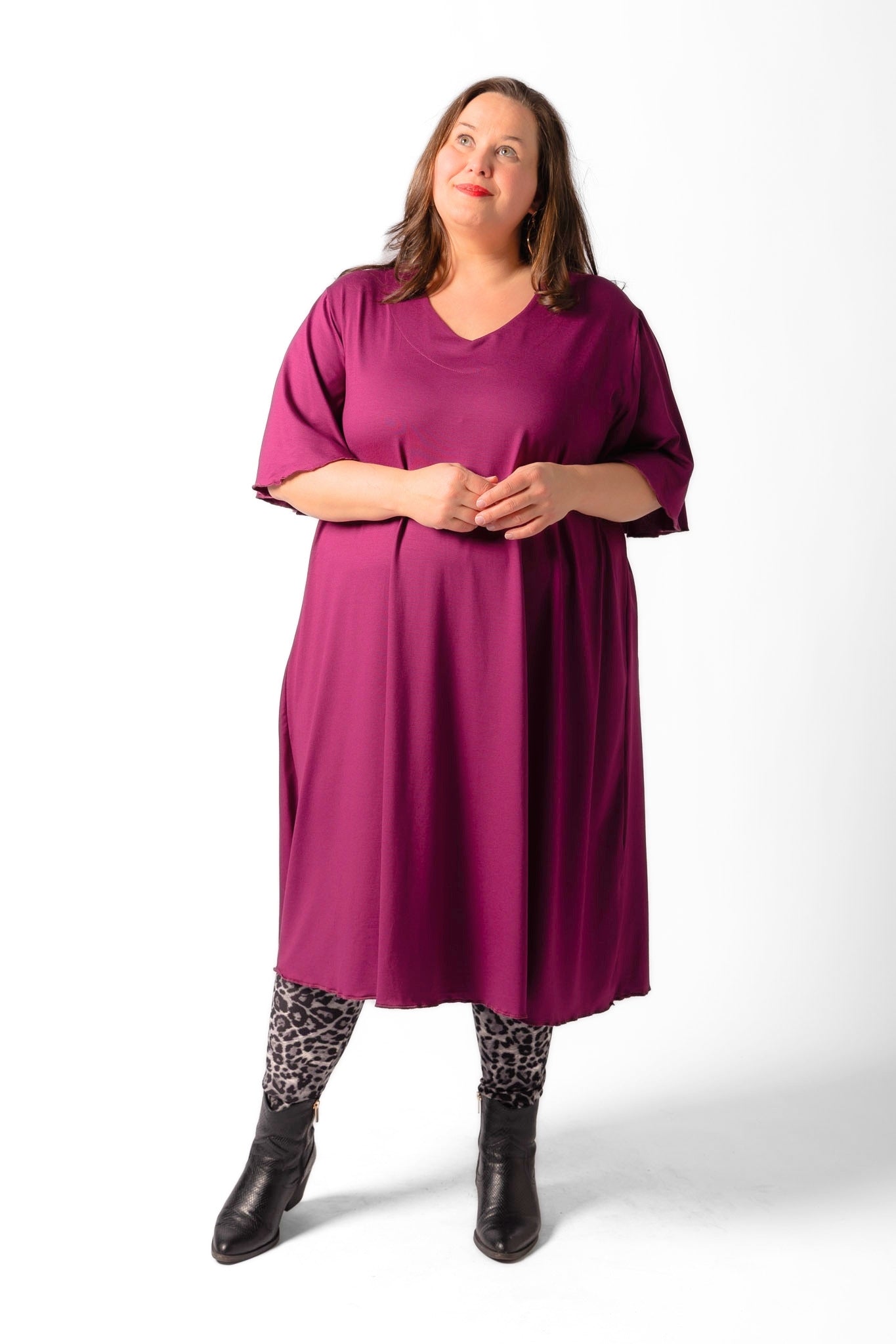 Jurk Karin 110cm | A-lijn | Viscose | Vlindermouw