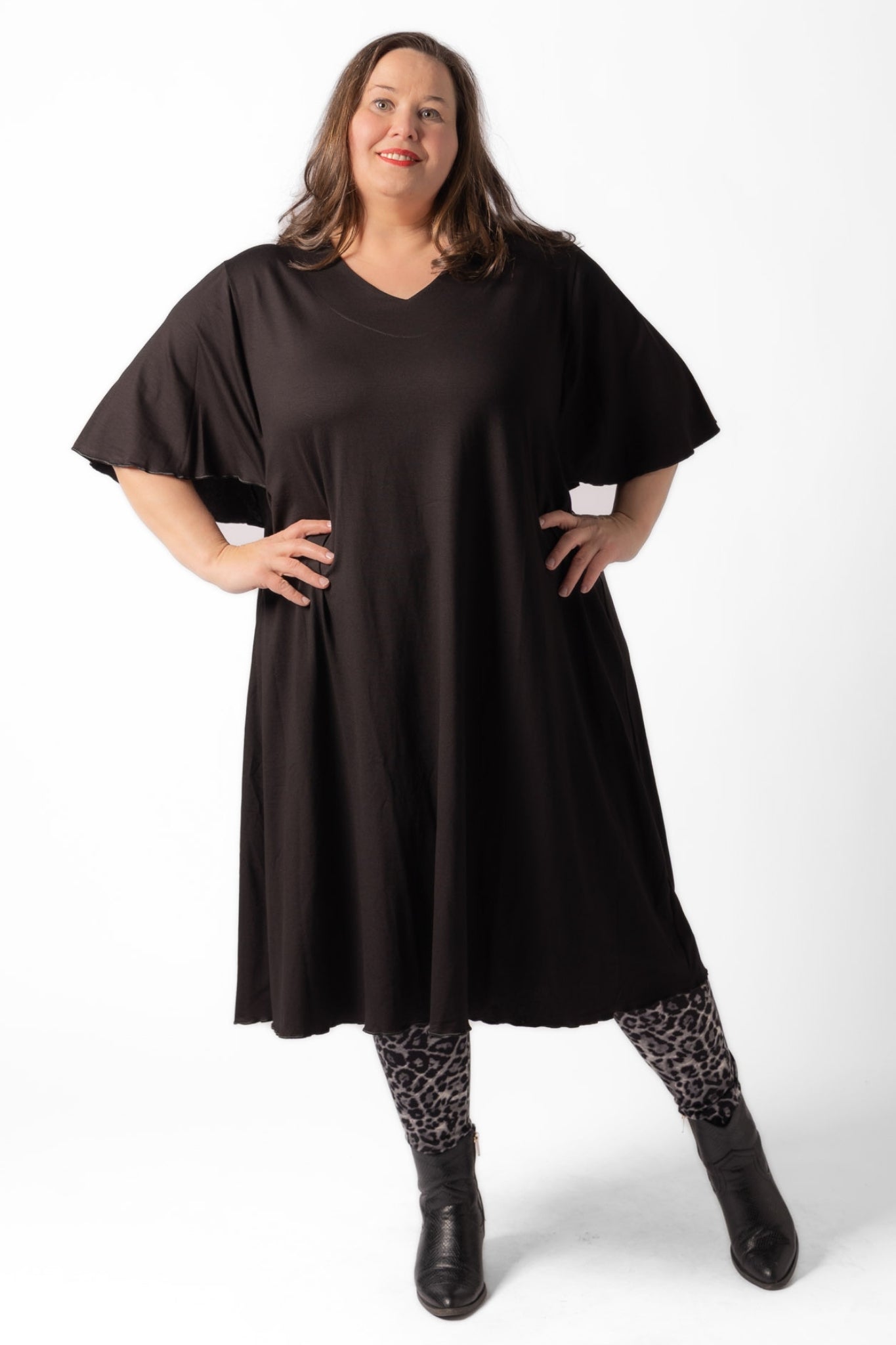 Jurk Karin 110cm | A-lijn | Viscose | Vlindermouw