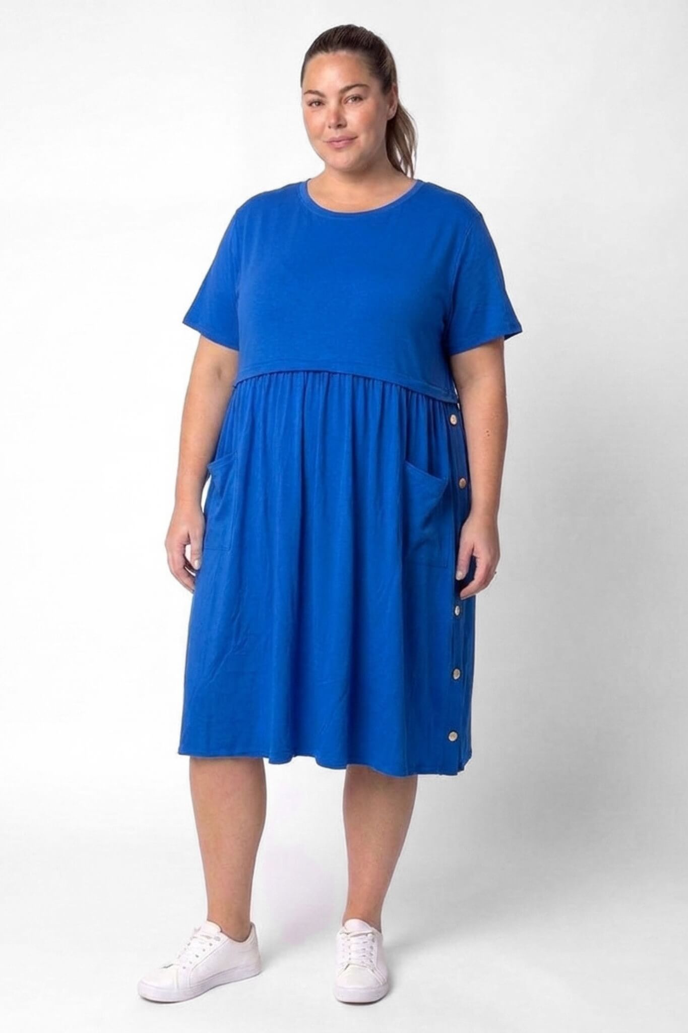 Jurk Lida | One Size | Katoen | Knopen Detail | 110 cm