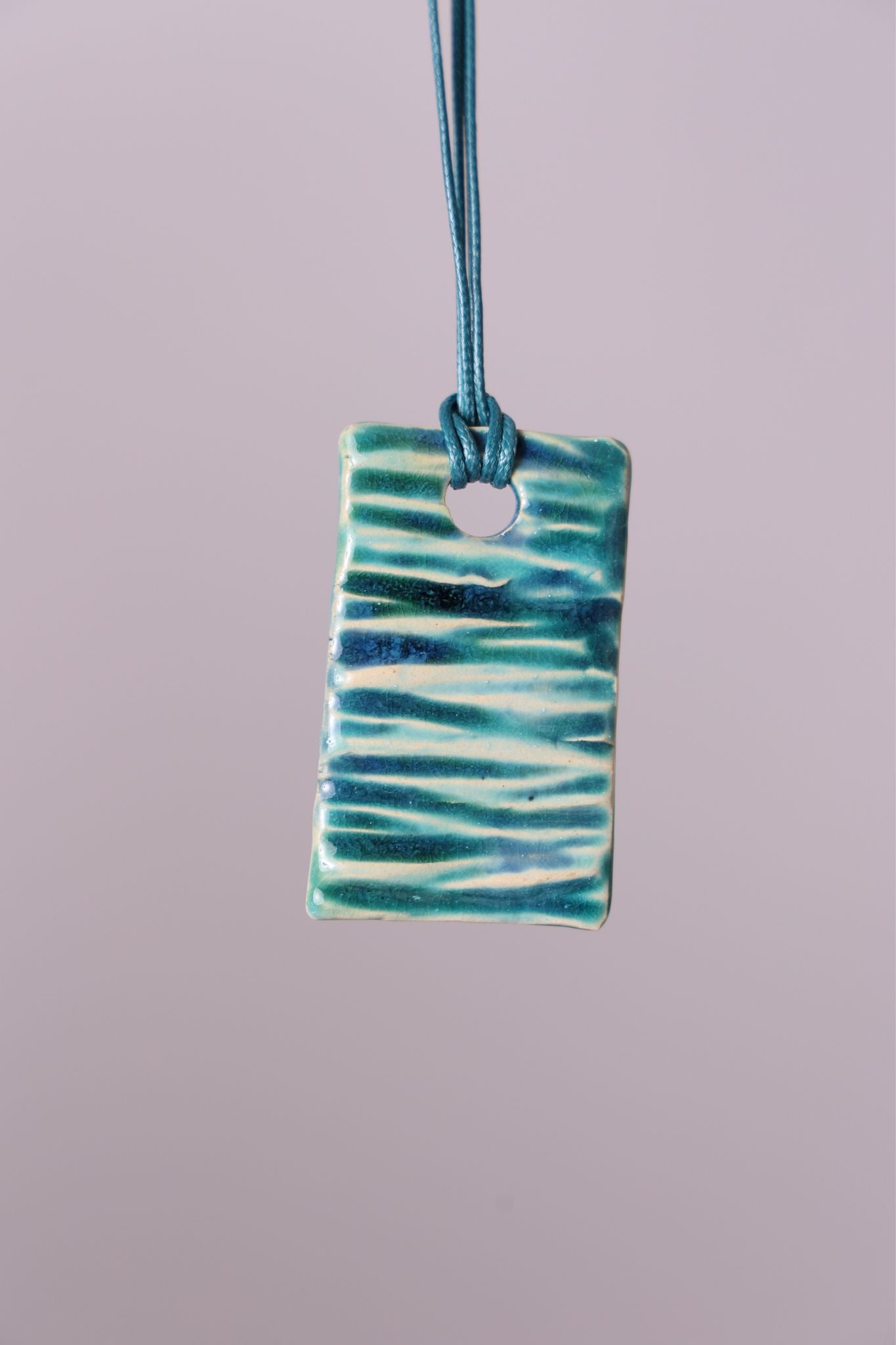 Ketting keramiek rechthoek groen creme