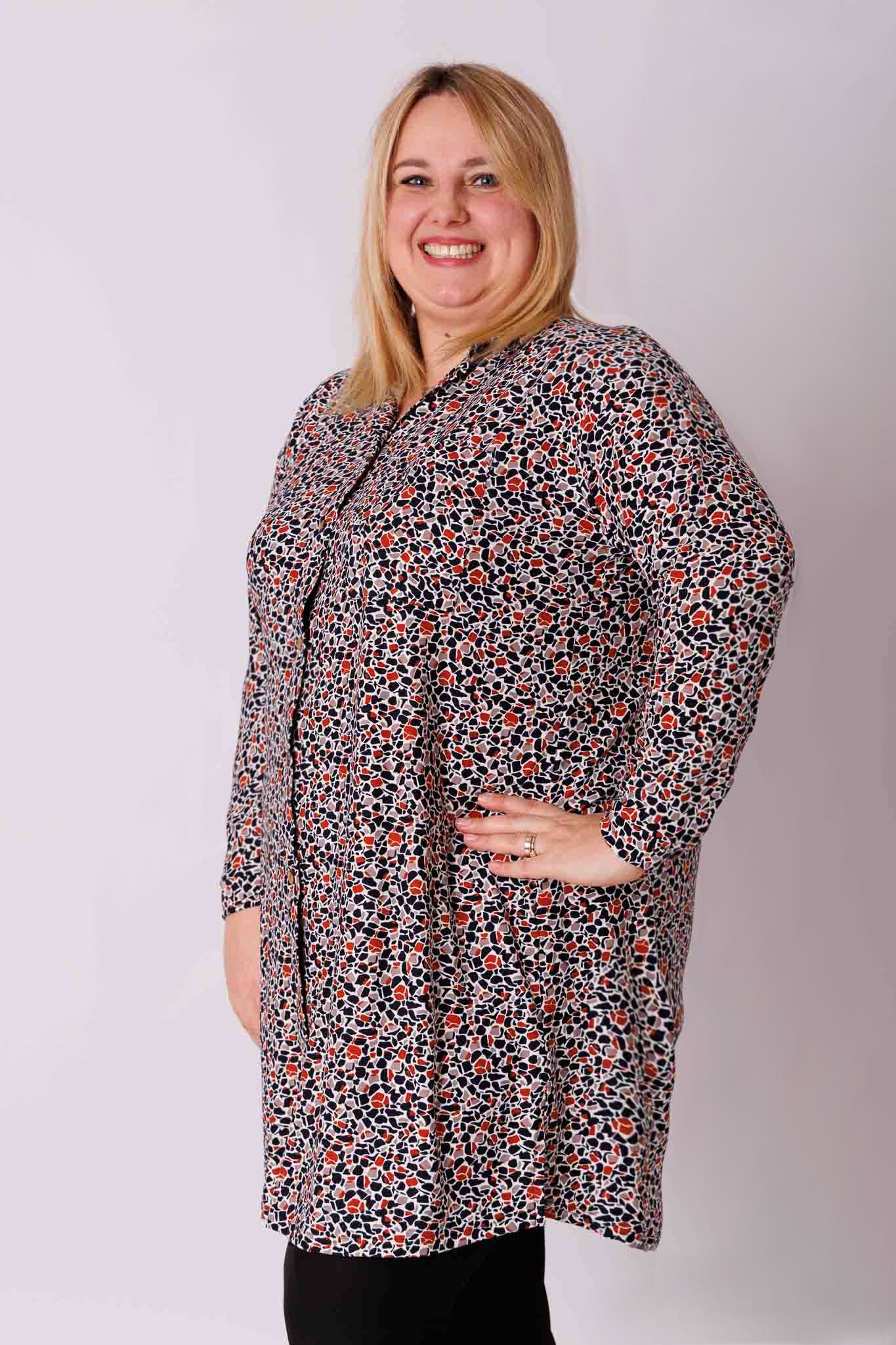 Blouse Tonny A-lijn mozaïek kimo