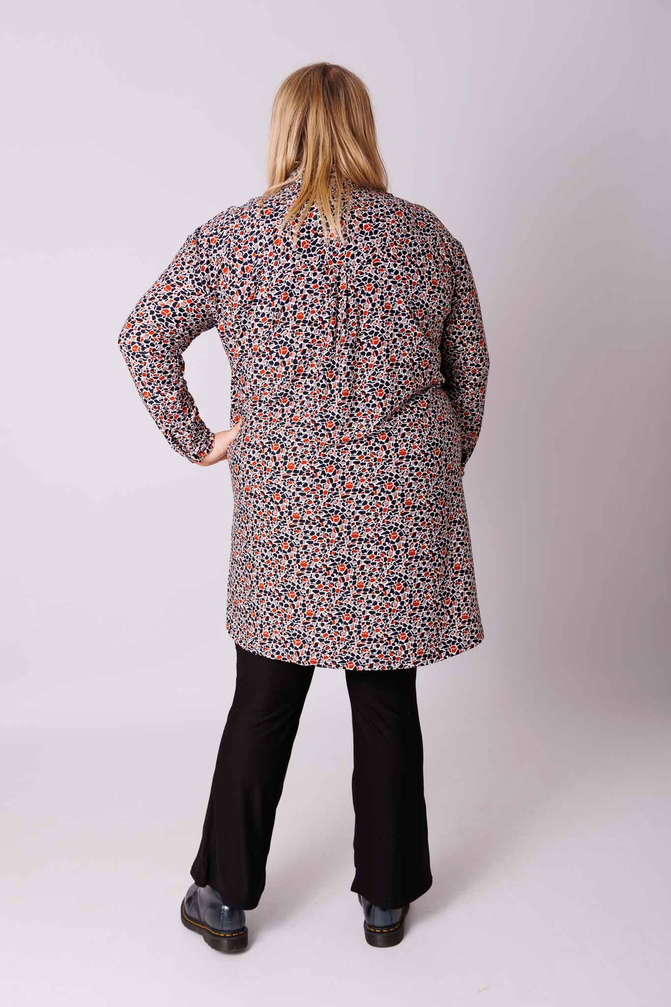 Blouse Tonny A-lijn mozaïek kimo