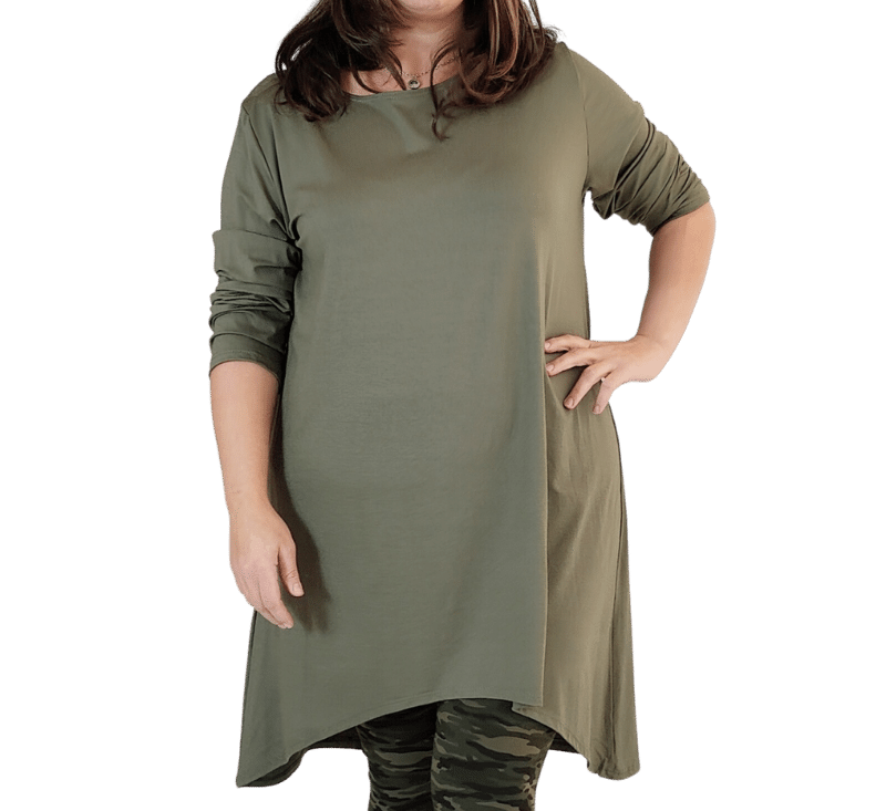 Longshirt basic met ronde hals en lange mouwen