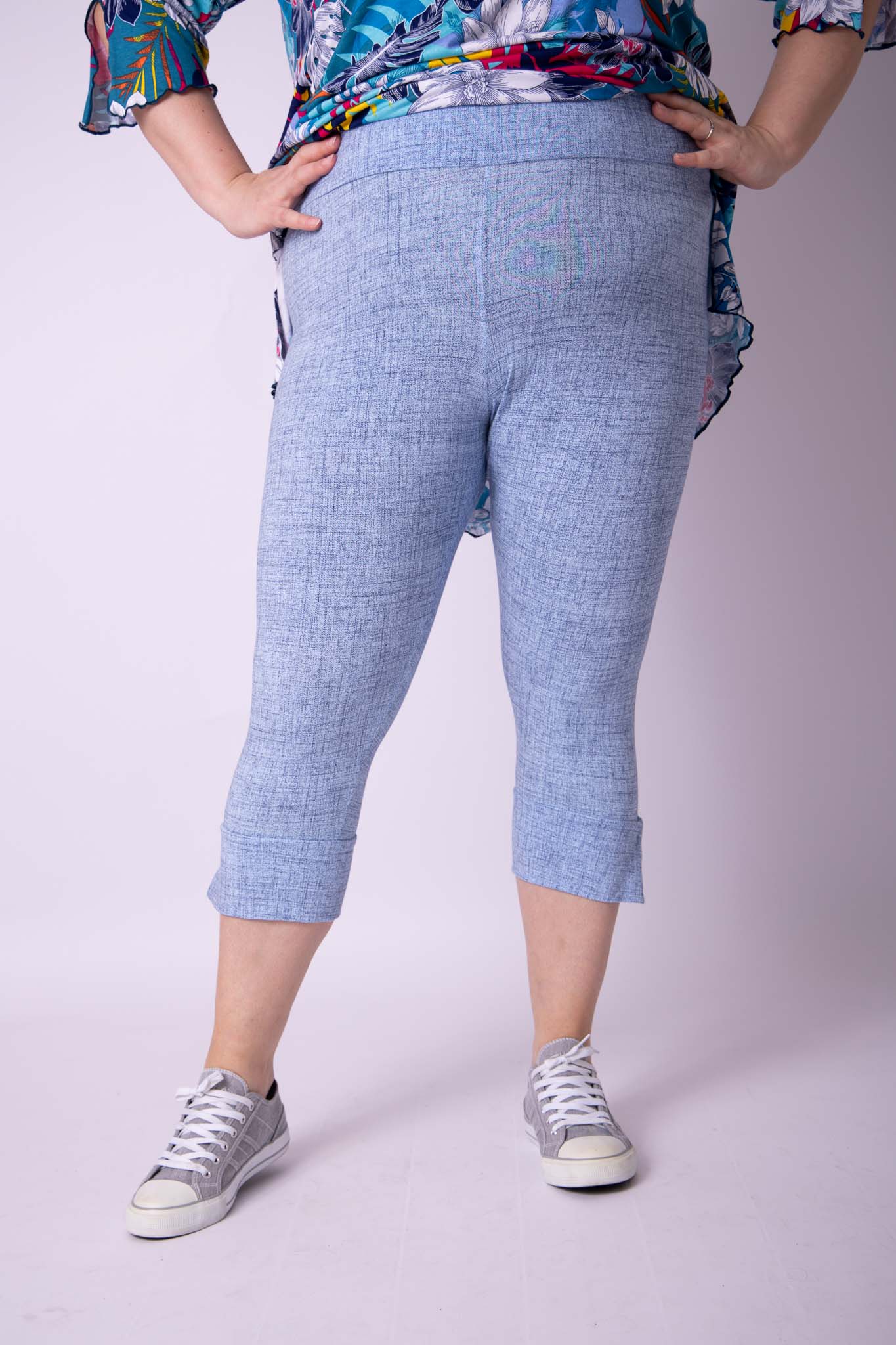 Legging capri jeans look katoen maten 48-52