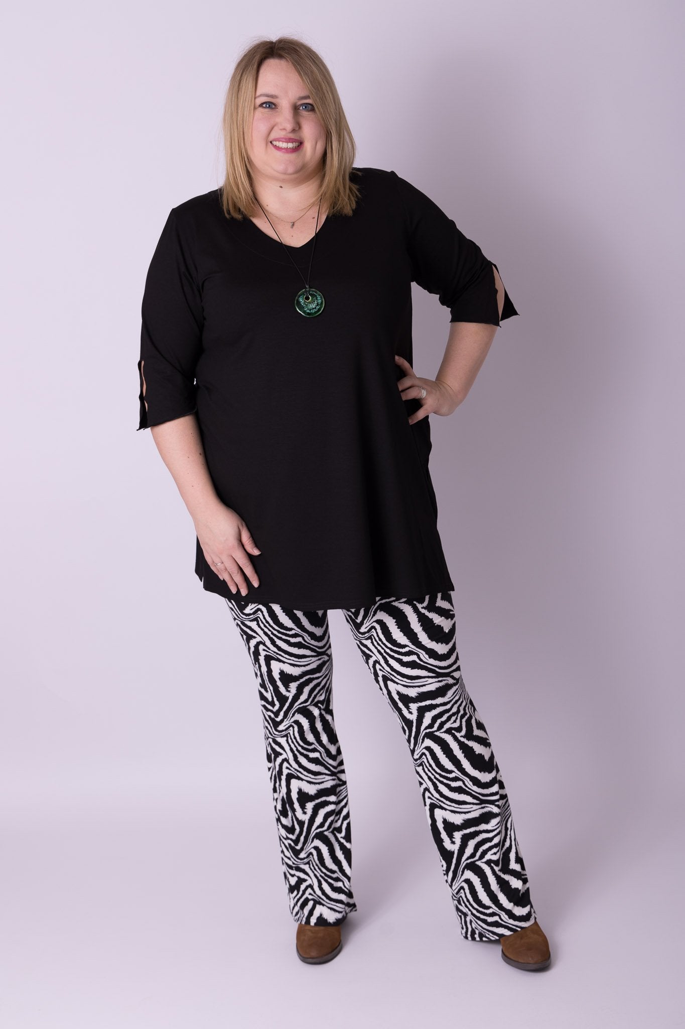 Flared legging lange pijpen kimo maten 48-60