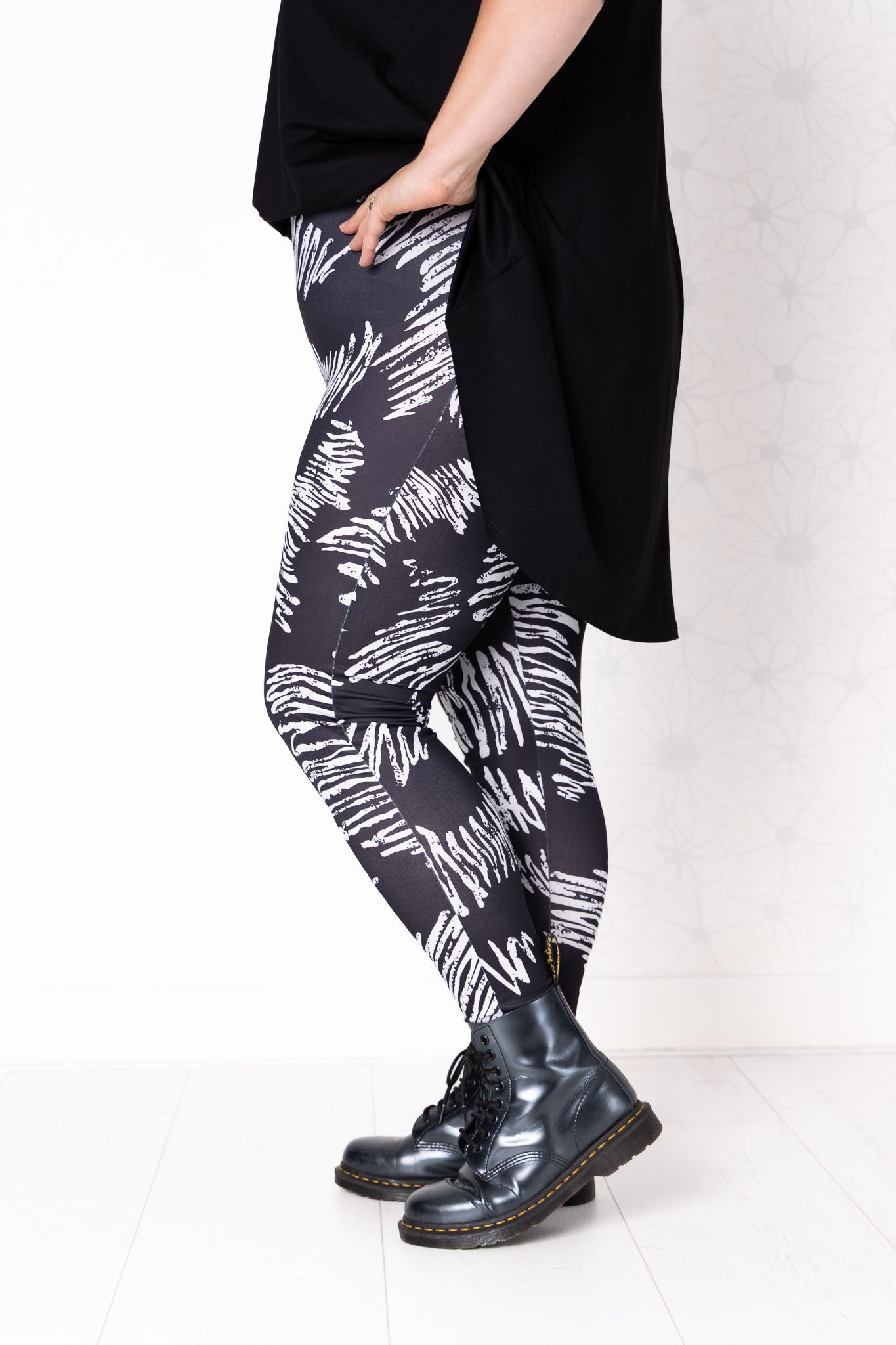 Legging Zwart Wit Kracht | Kimo stof