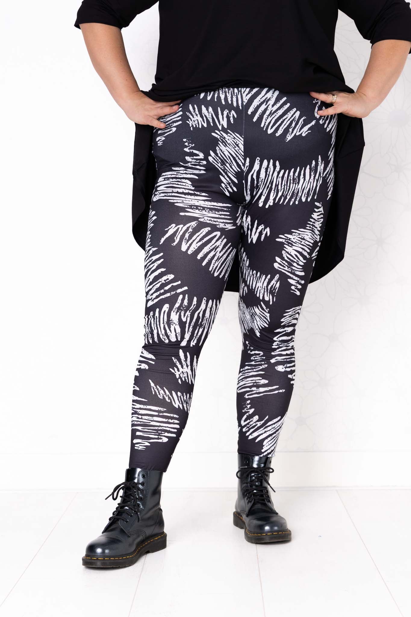 Legging Zwart Wit Kracht | Kimo stof