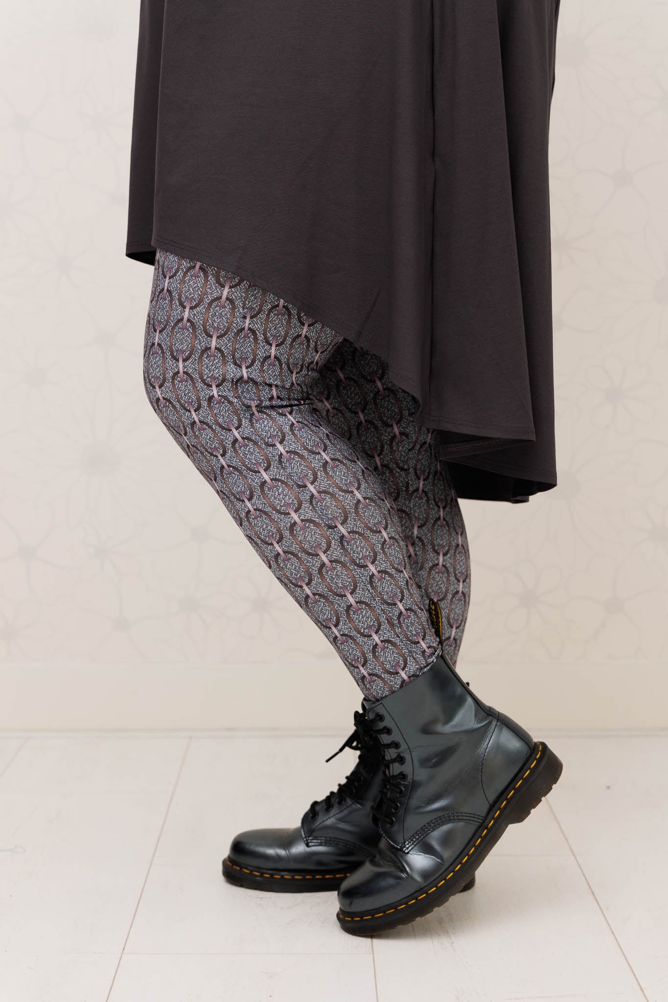 Legging kettinkjes grafiet bruin paars kimo