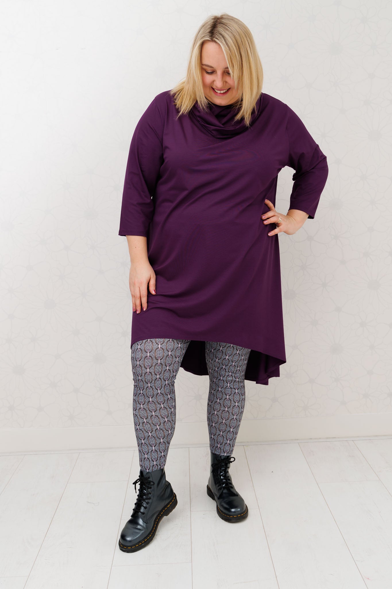 Legging kettinkjes grafiet bruin paars kimo