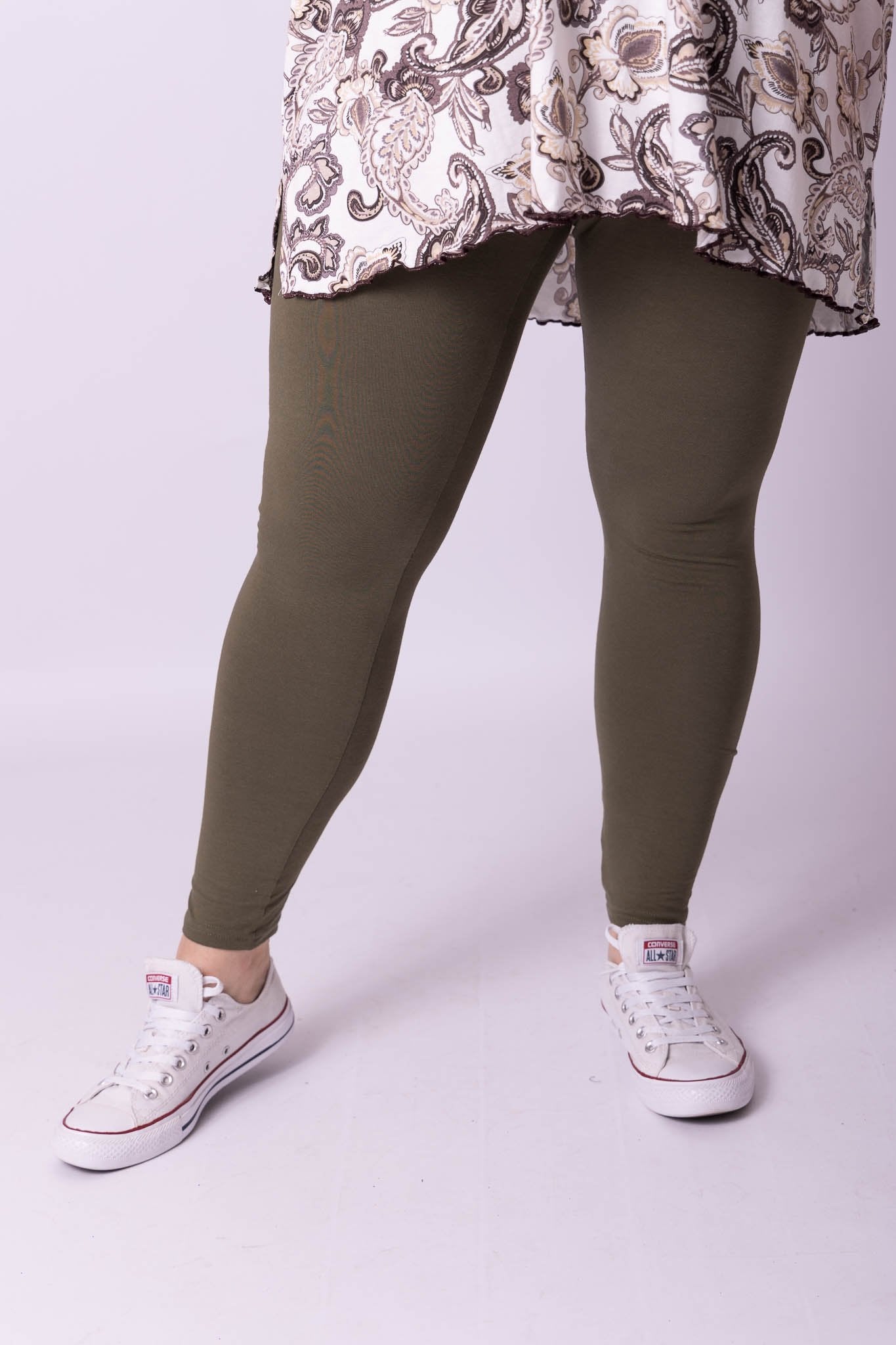 Legging olijfgroen katoen maat 56