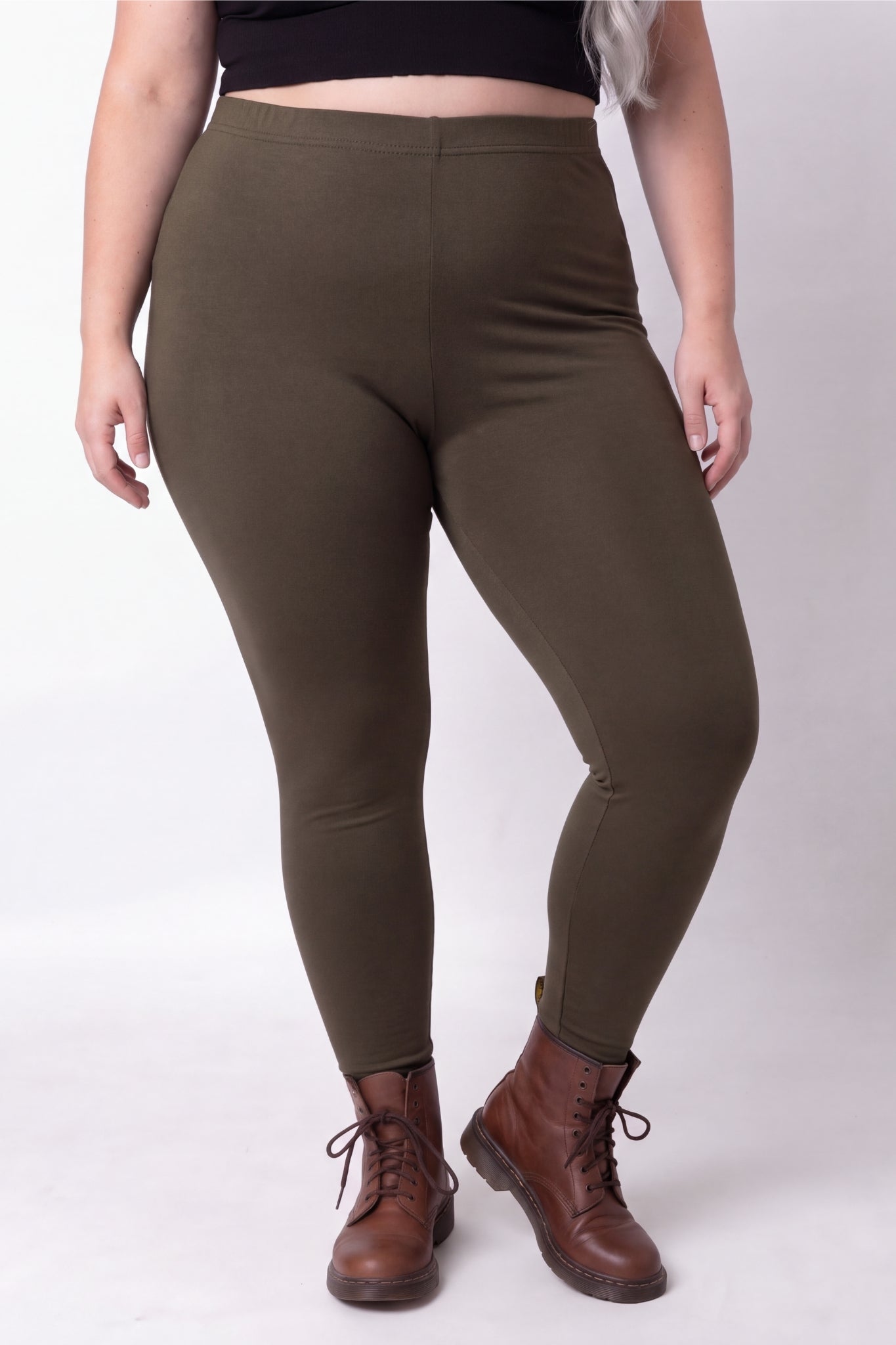 Legging Grote Maten | Hoge Taille | Lange Pijpen | Single Jersey van Viscose