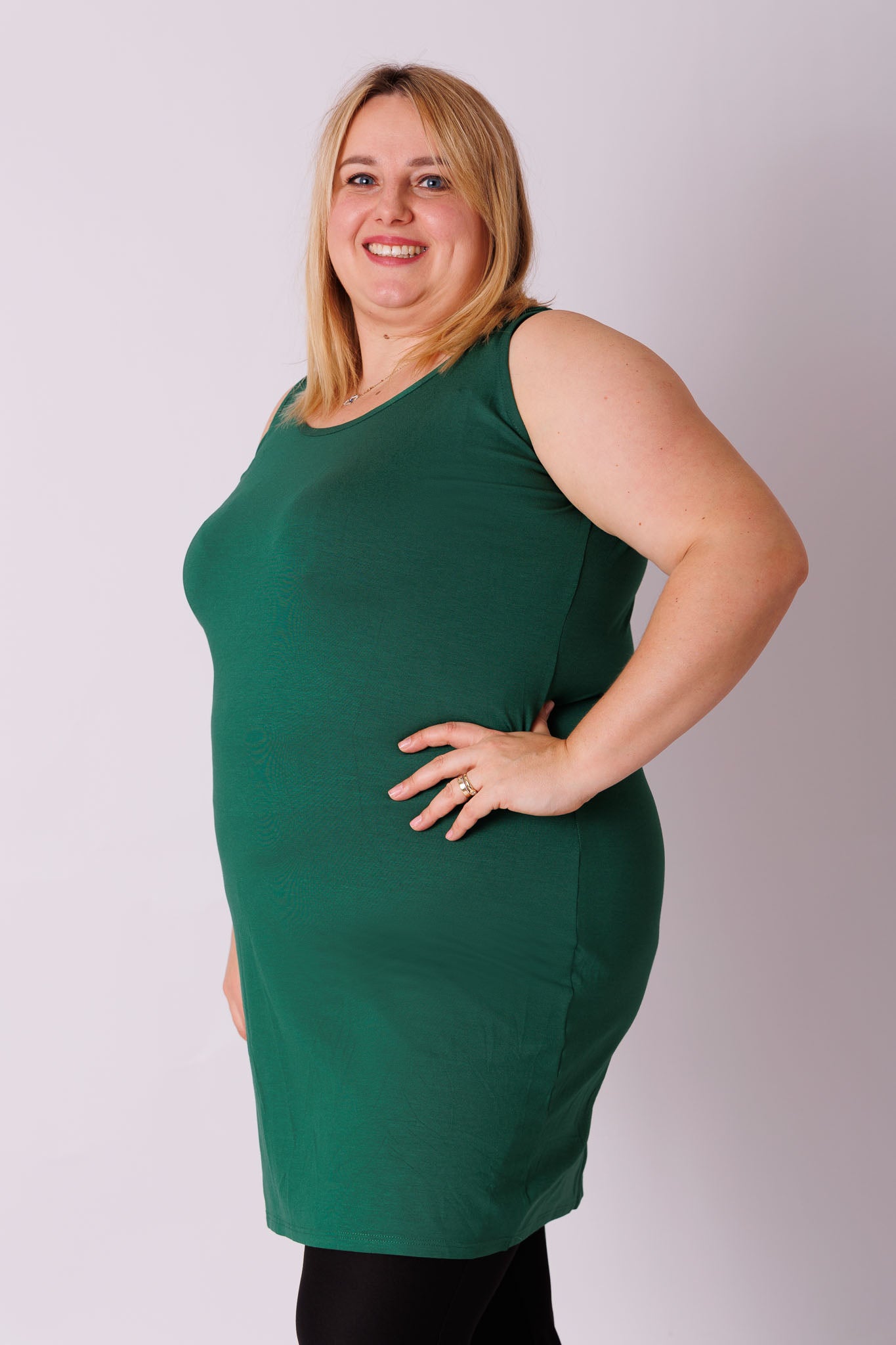 Lang top onder een trui of tuniek recht model viscose 95-100cm