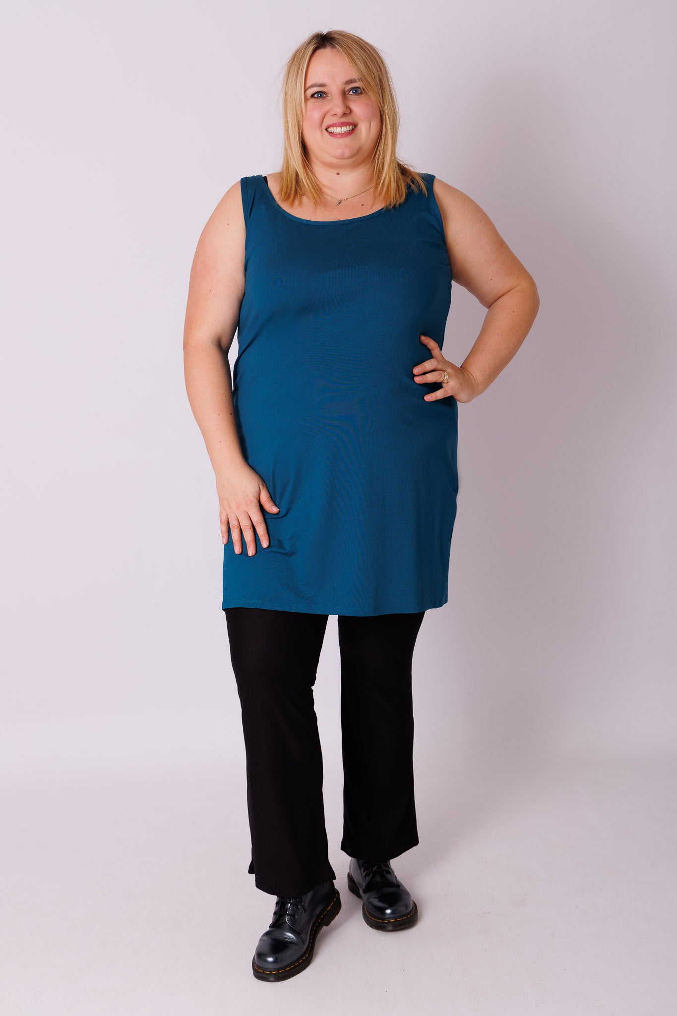 Lang top onder een trui of tuniek recht model viscose 95-100cm