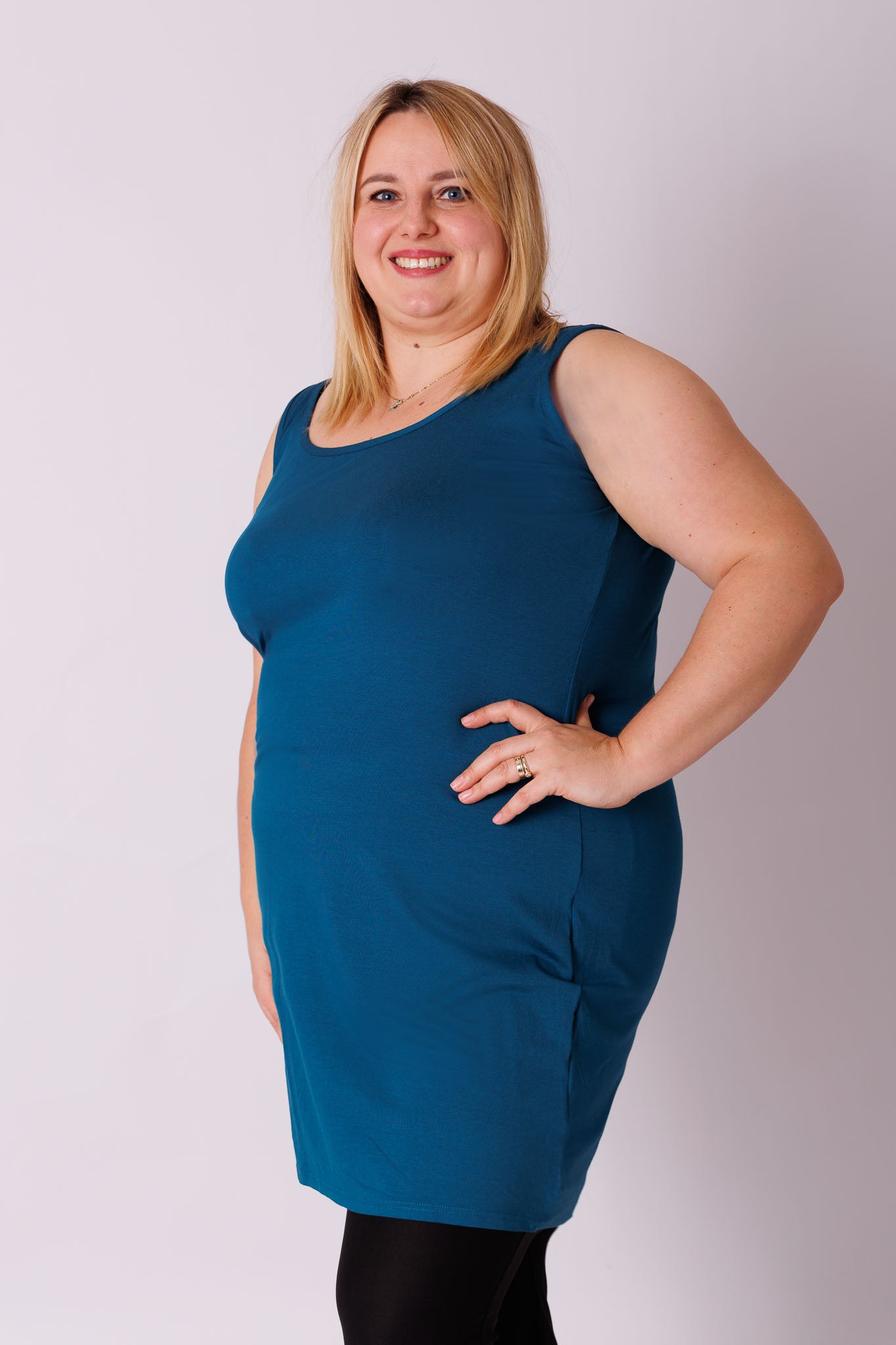 Lang top onder een trui of tuniek recht model viscose 95-100cm