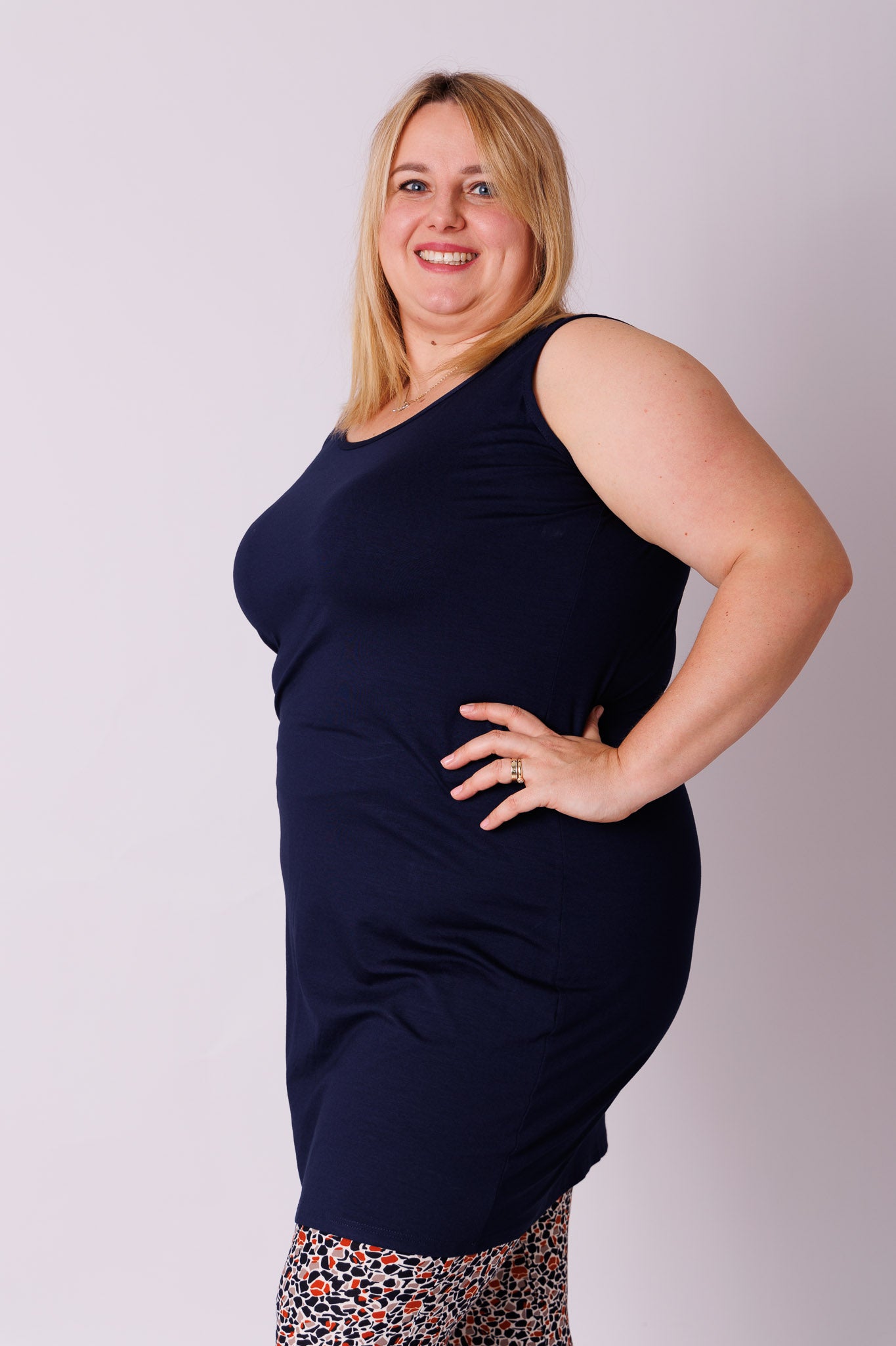 Lang top onder een trui of tuniek recht model viscose 95-100cm