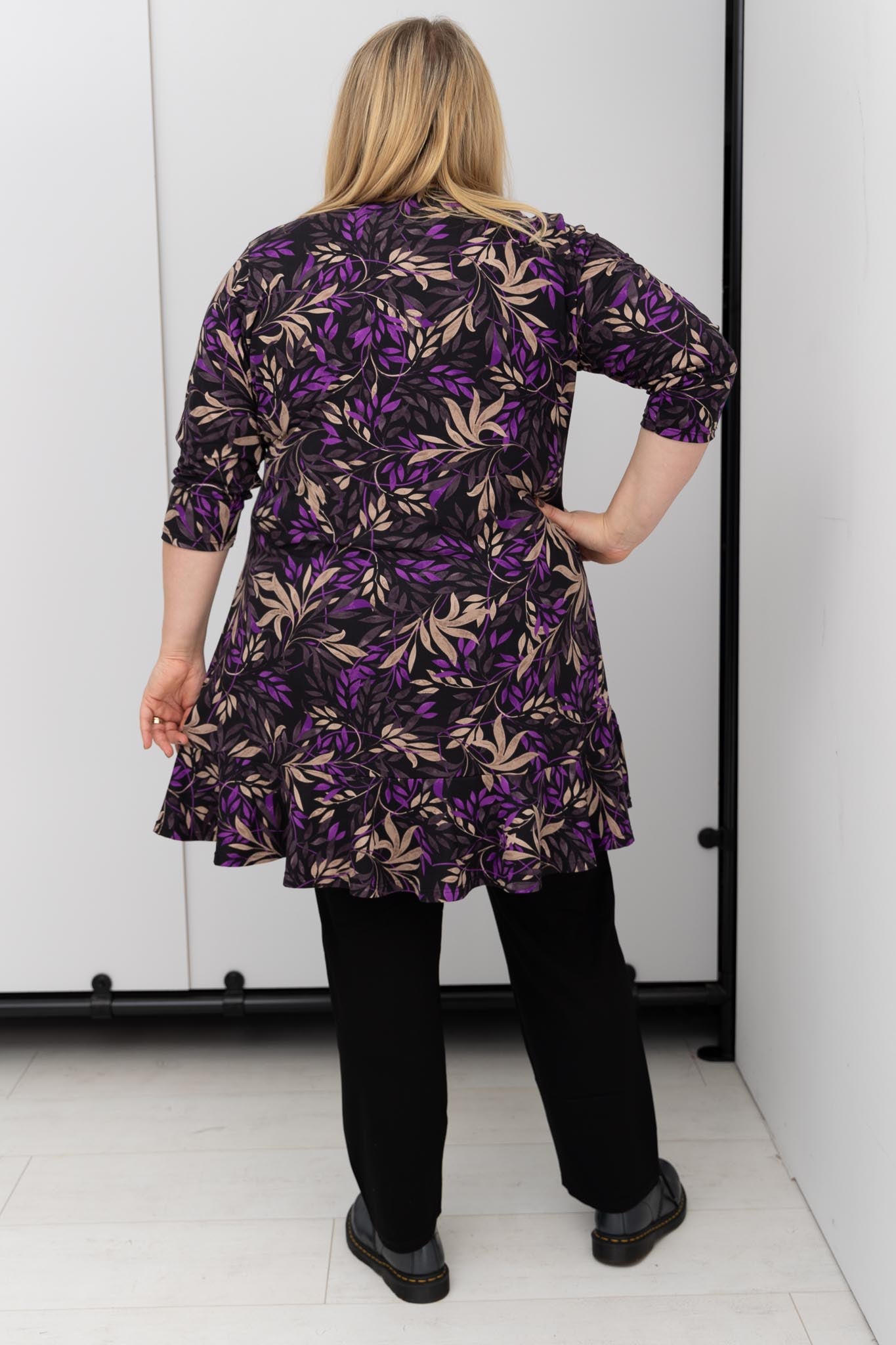 Top Ada paarse bloemen kimo 100 cm