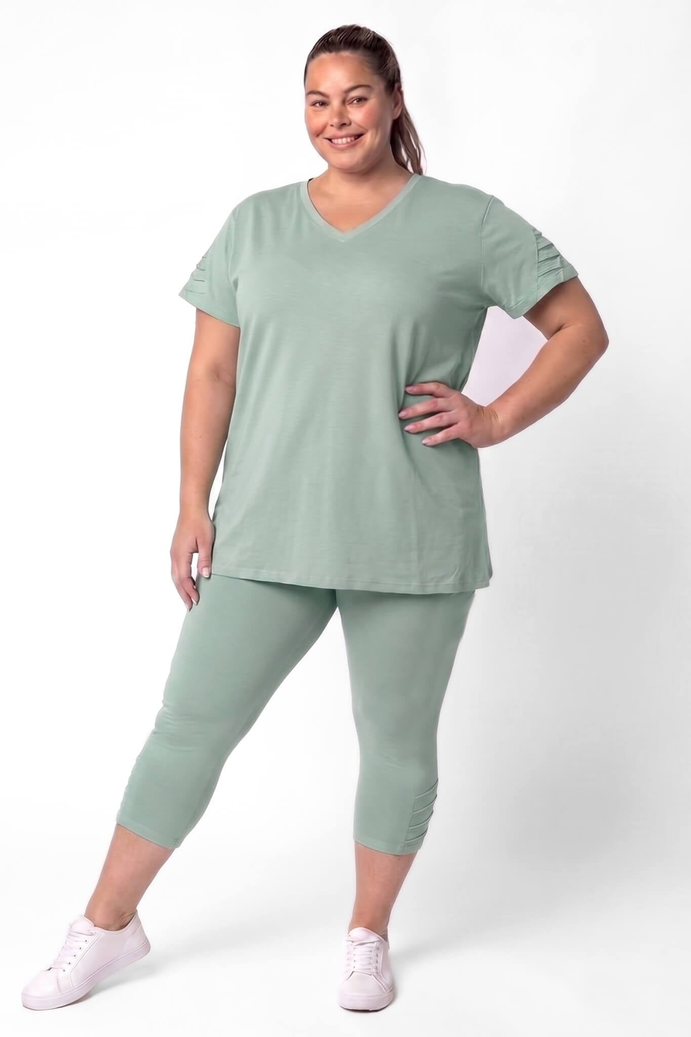Pak Sofia | 2-Delig | One Size | Katoen | Shirt ca 85 cm | Capri Legging