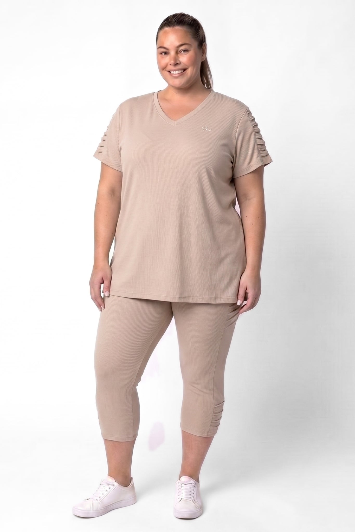 Pak Sofia | 2-Delig | One Size | Katoen | Shirt ca 85 cm | Capri Legging