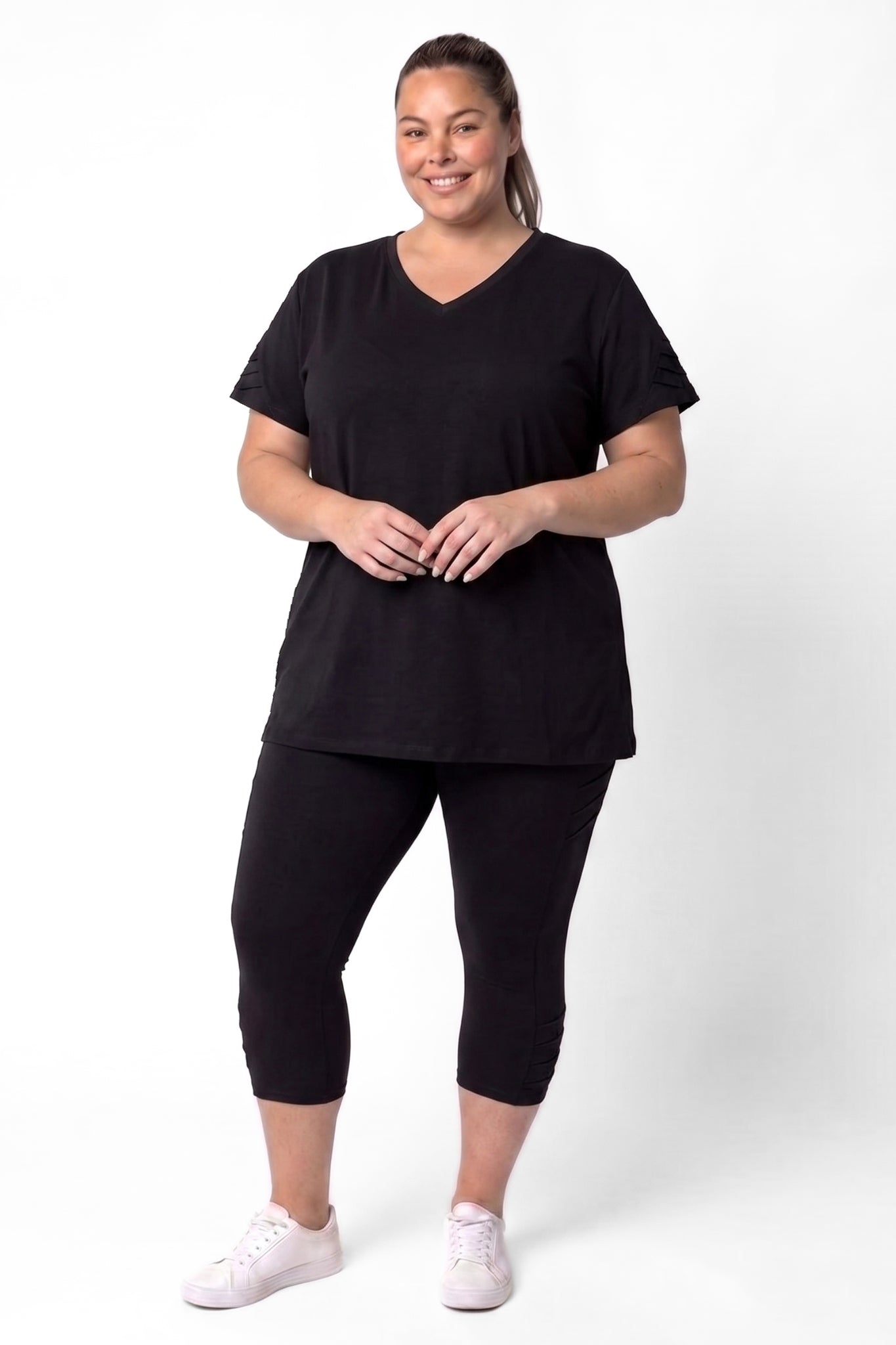 Pak Sofia | 2-Delig | One Size | Katoen | Shirt ca 85 cm | Capri Legging