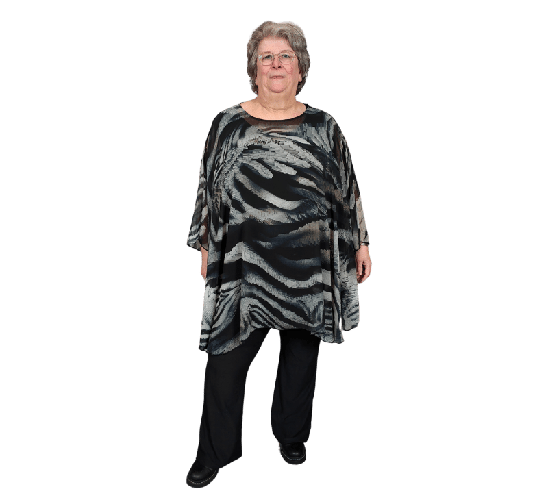 Poncho dieren print tweedelig one size 50-56