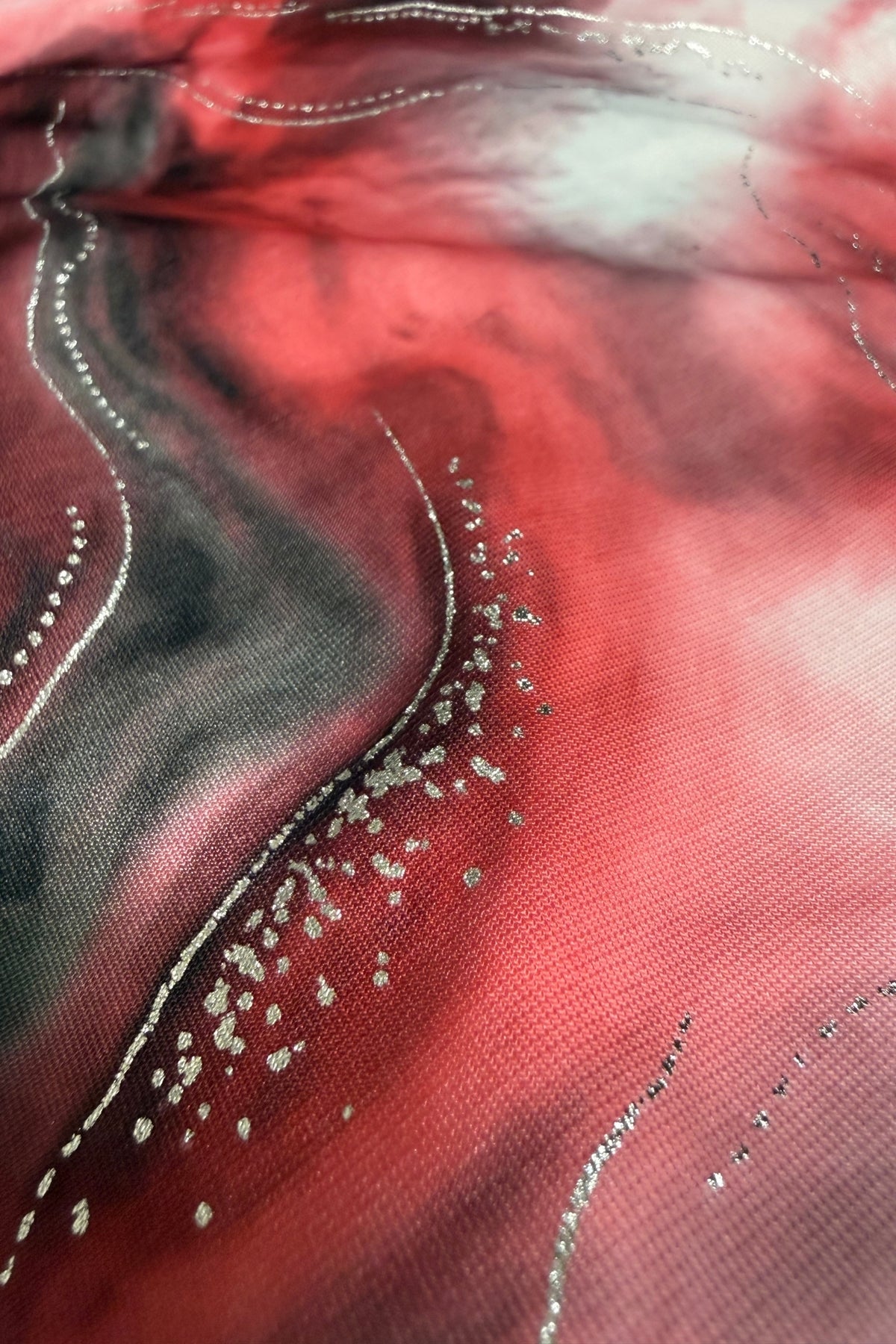 Wijd A-lijn Shirt Durkje | Red Marble | ITY | 96cm