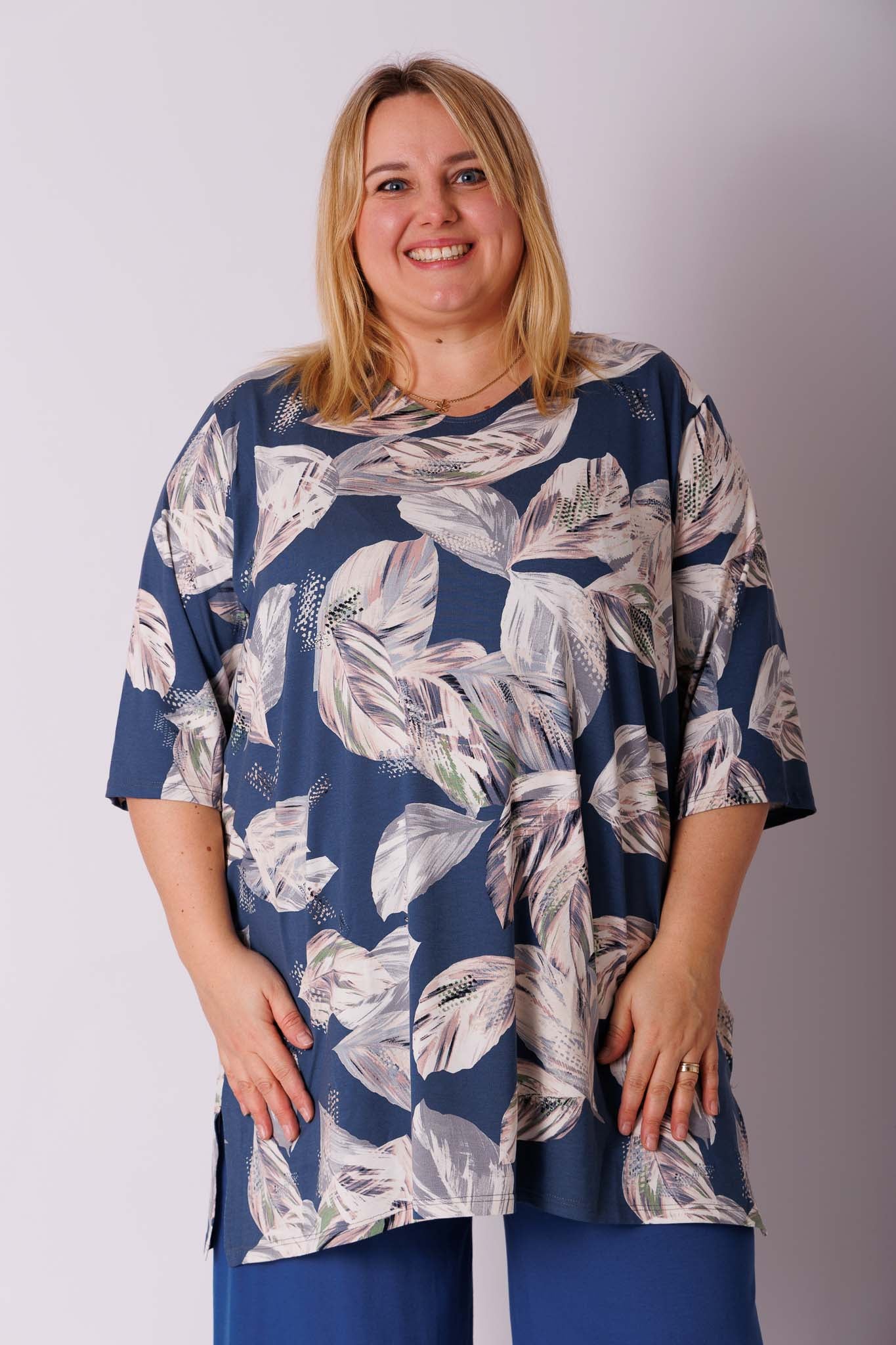 Shirt Eva bladeren viscose 90cm
