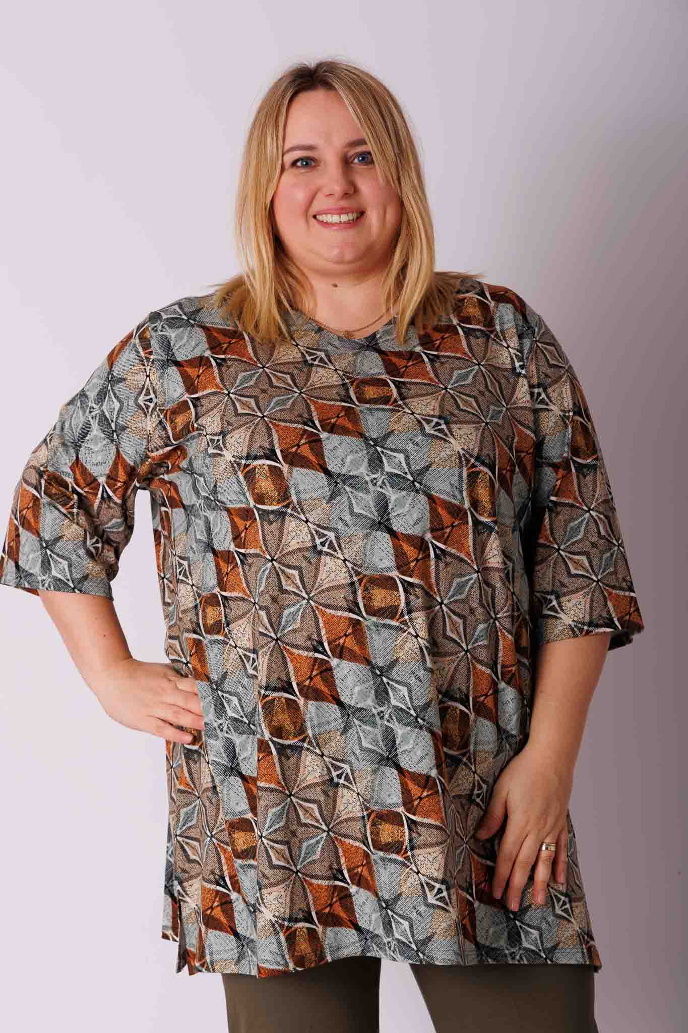 Shirt Eva diamant viscose 90cm