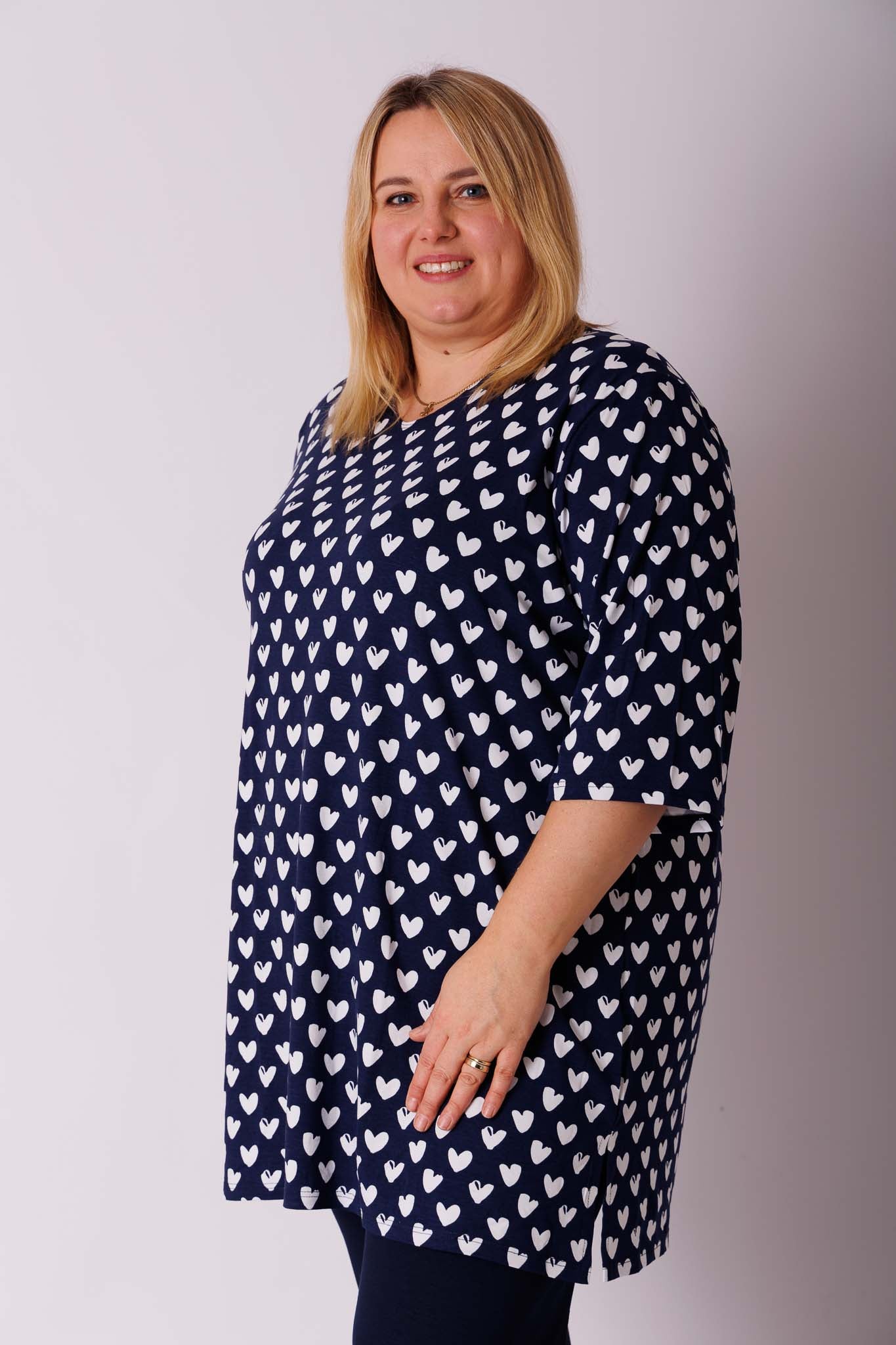 Shirt Eva hartjes viscose 90cm
