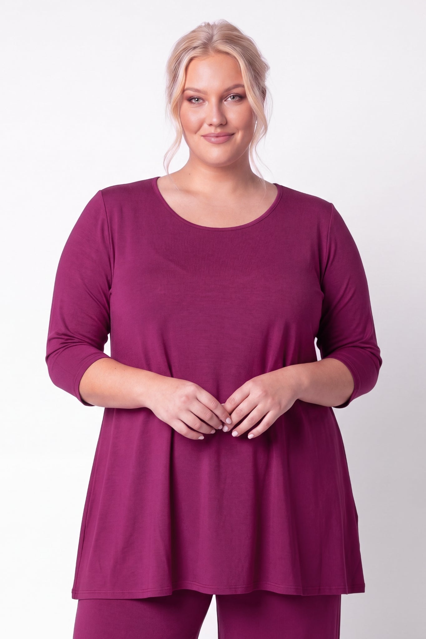 A-lijn shirt Durkje | 3/4 mouwen | Viscose | ca 86 cm