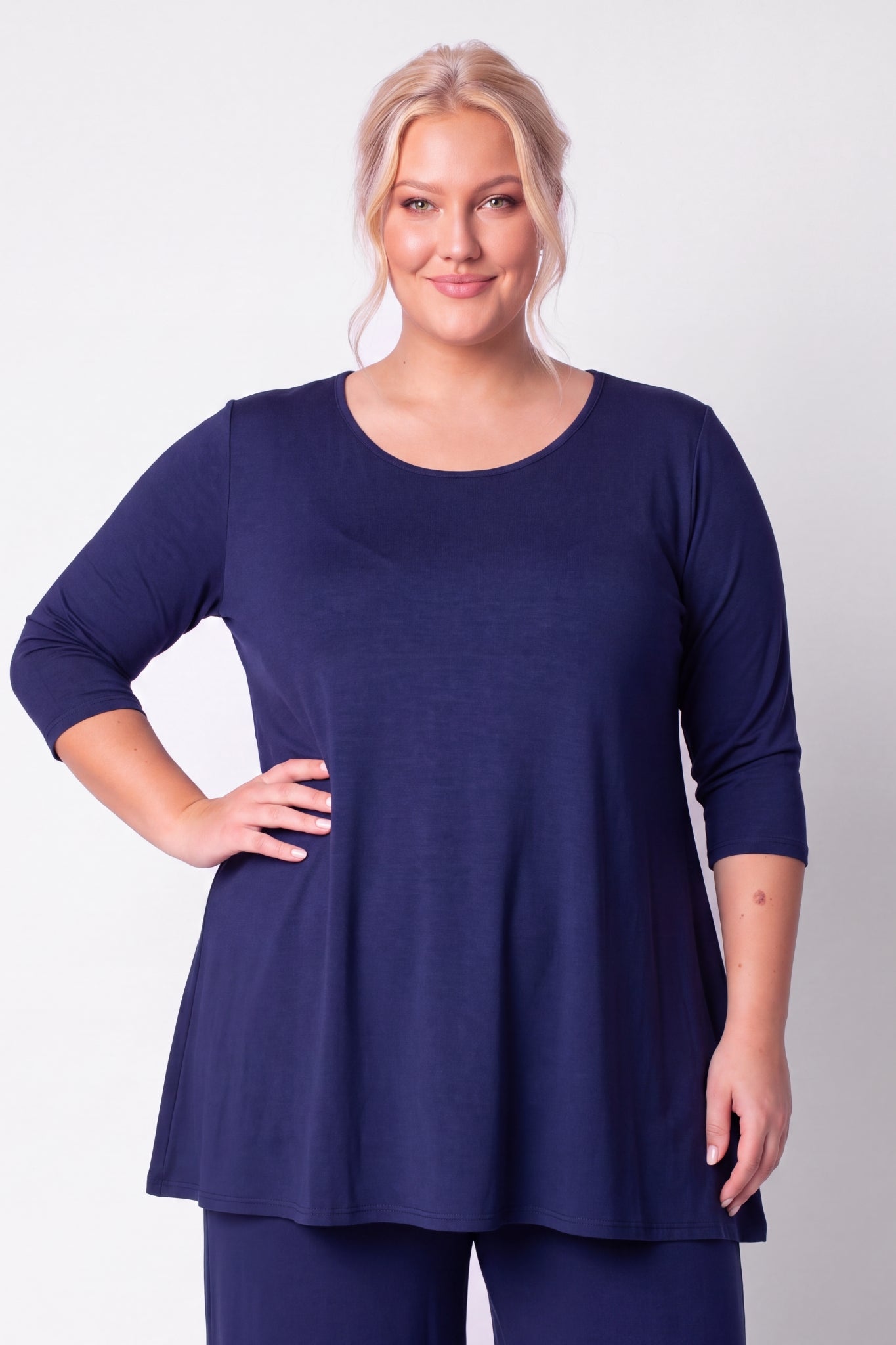 A-lijn shirt Durkje | 3/4 mouwen | Viscose | ca 86 cm