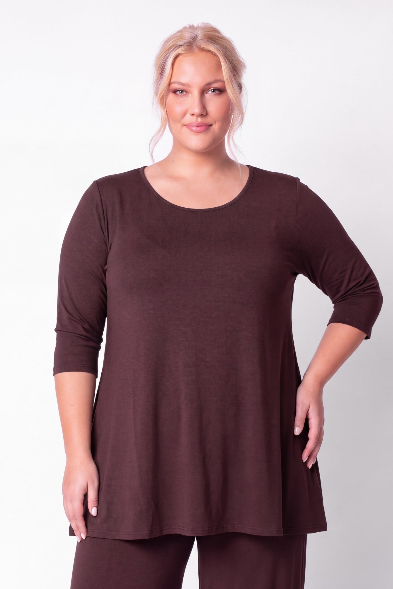 A-lijn shirt Durkje | 3/4 mouwen | Viscose | ca 86 cm