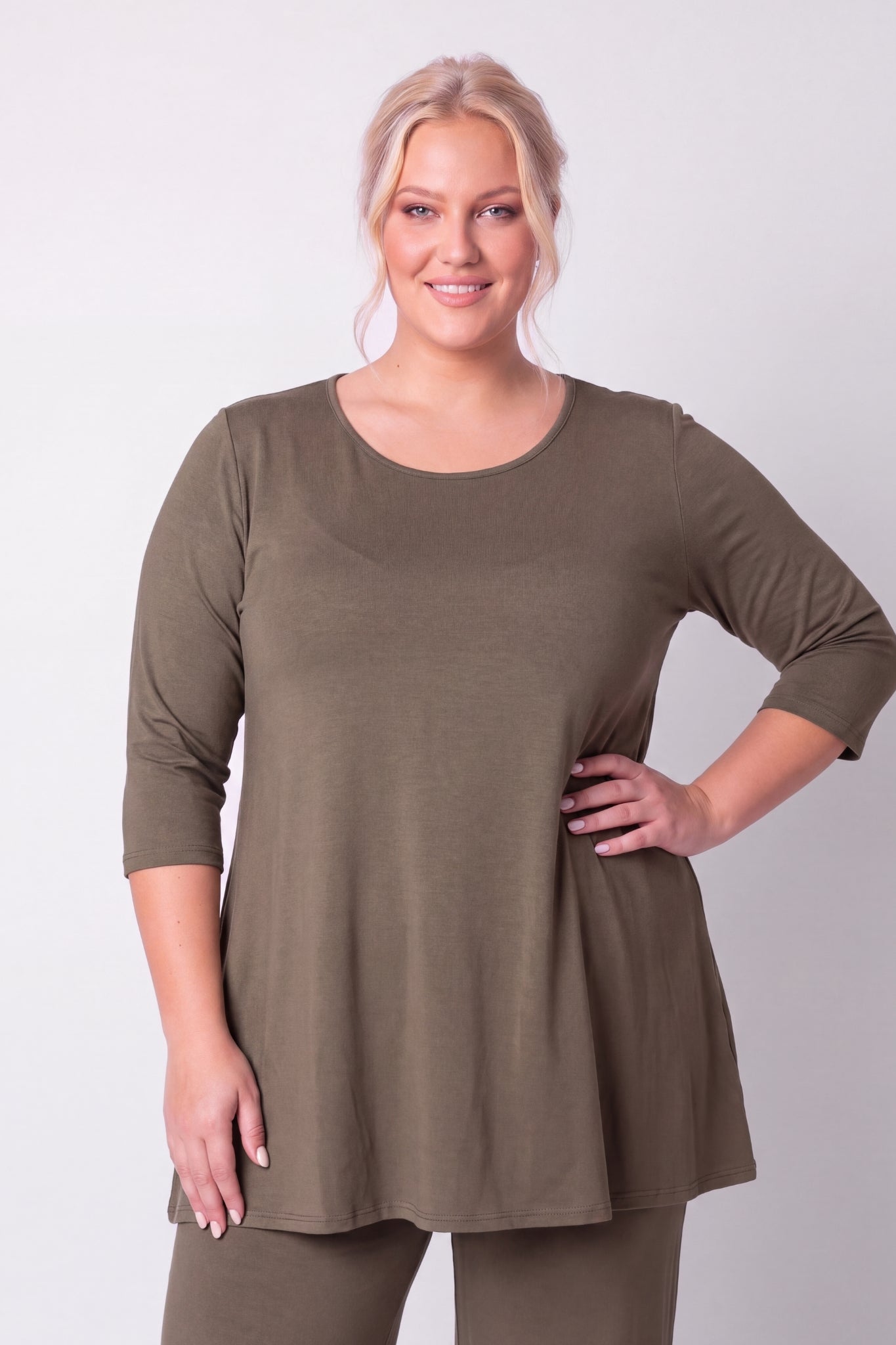 A-lijn shirt Durkje | 3/4 mouwen | Viscose | ca 86 cm