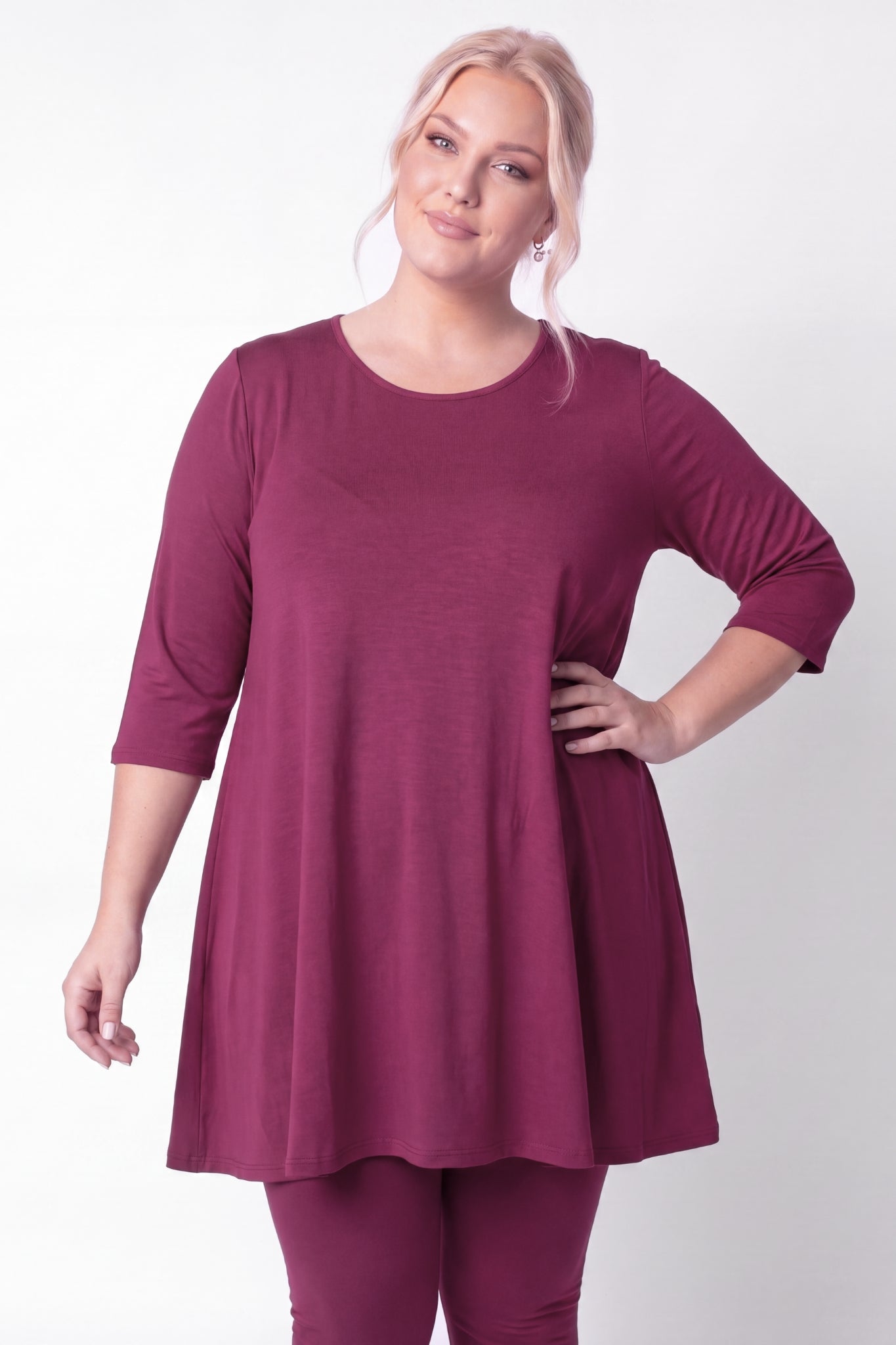 A-lijn shirt Durkje | 3/4 mouwen | Viscose | ca 96 cm