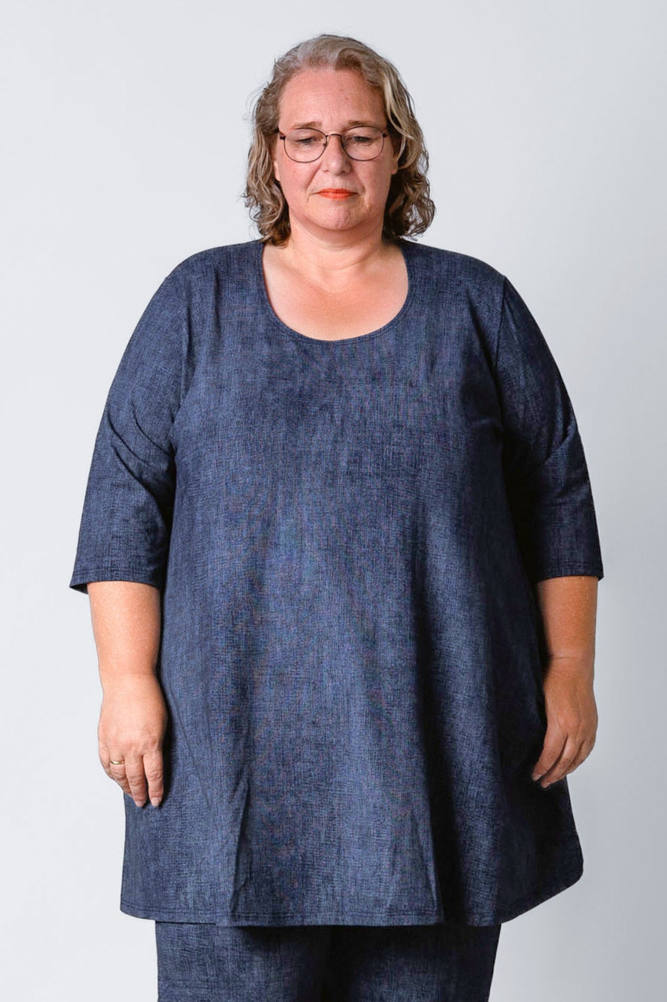 A-lijn Shirt Ria | All Cotton | Met Zakken | 3/4 Mouw